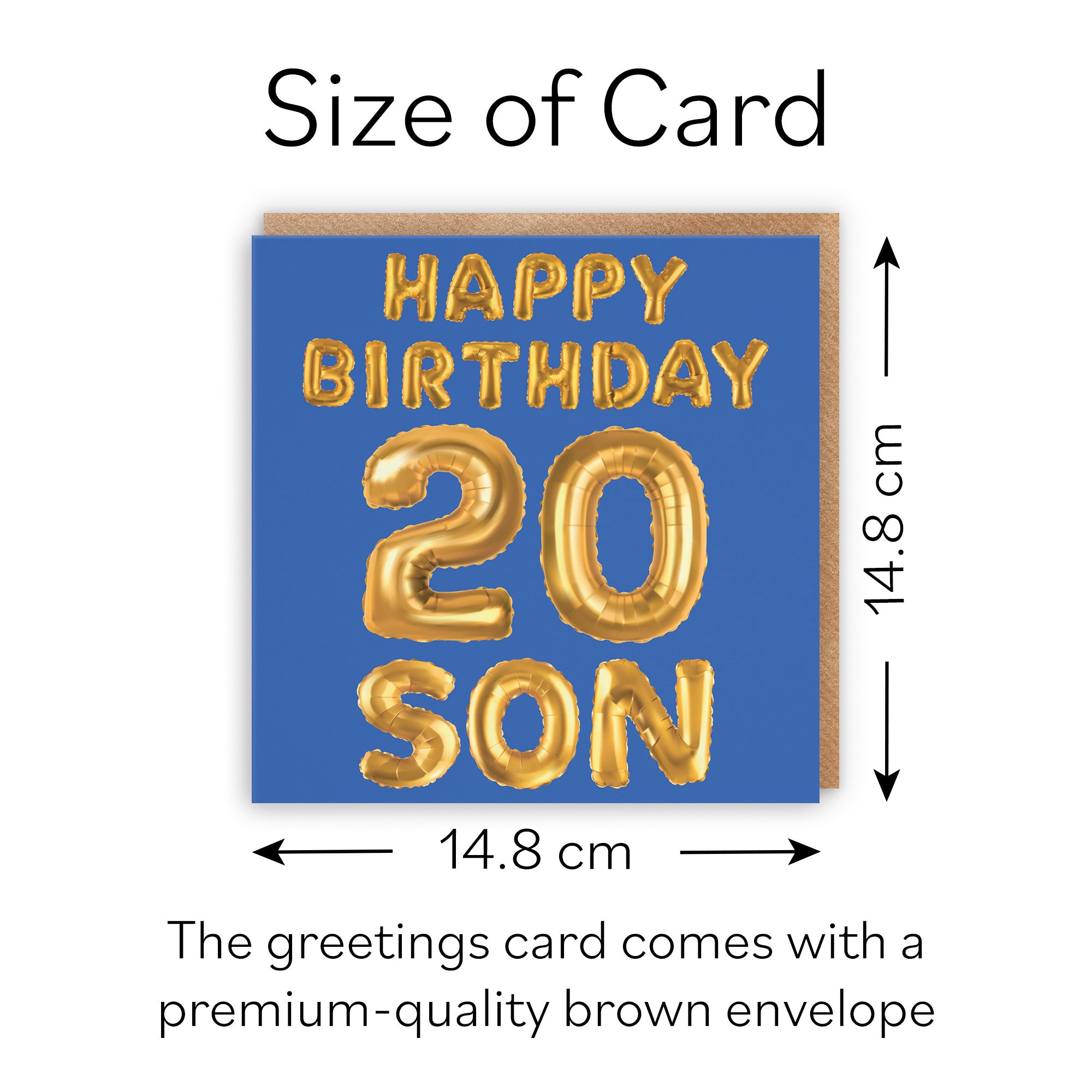 20th Son Birthday Card Balloon - Default Title (B09GLC2H21)
