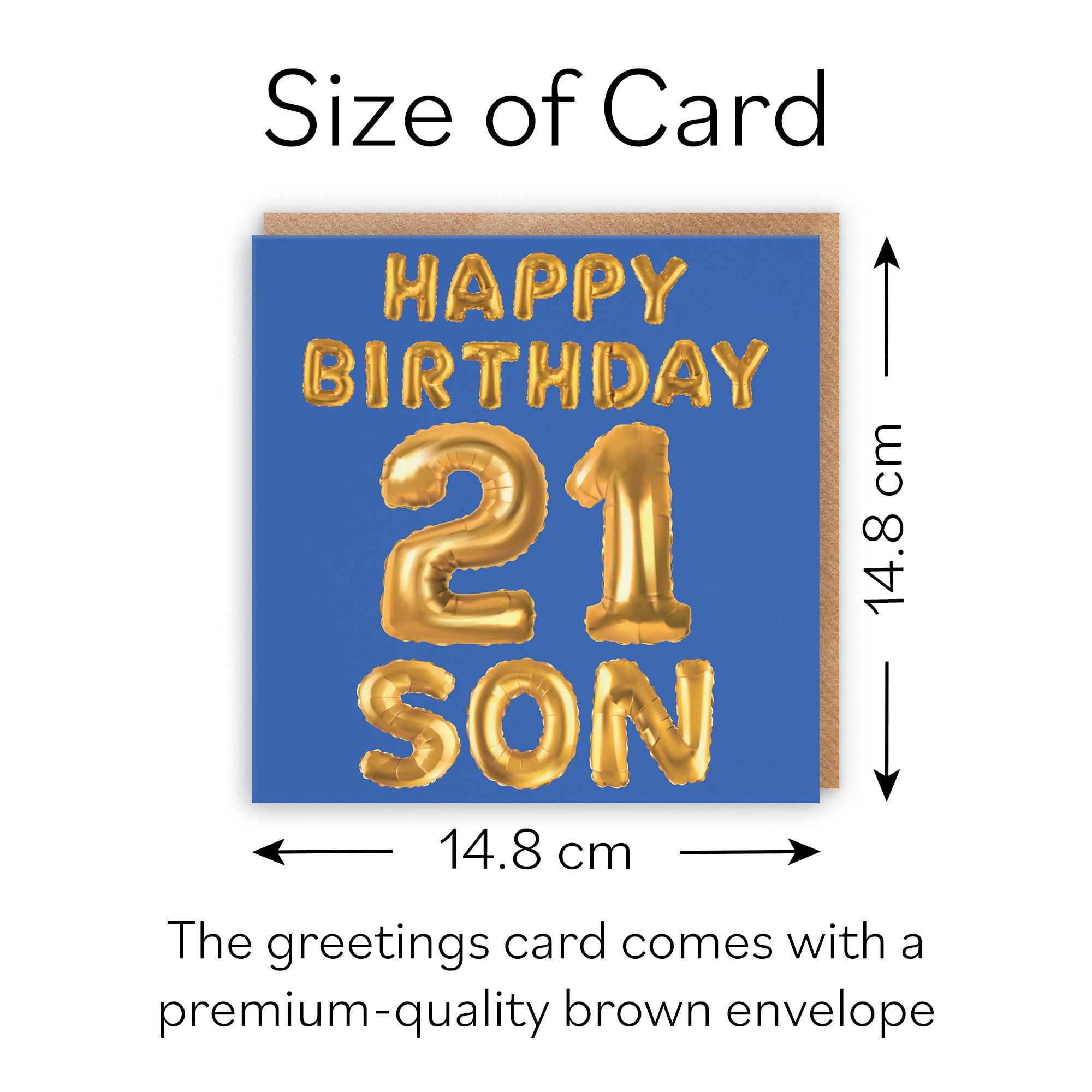 21st Son Birthday Card Balloon - Default Title (B09GLCXBHD)