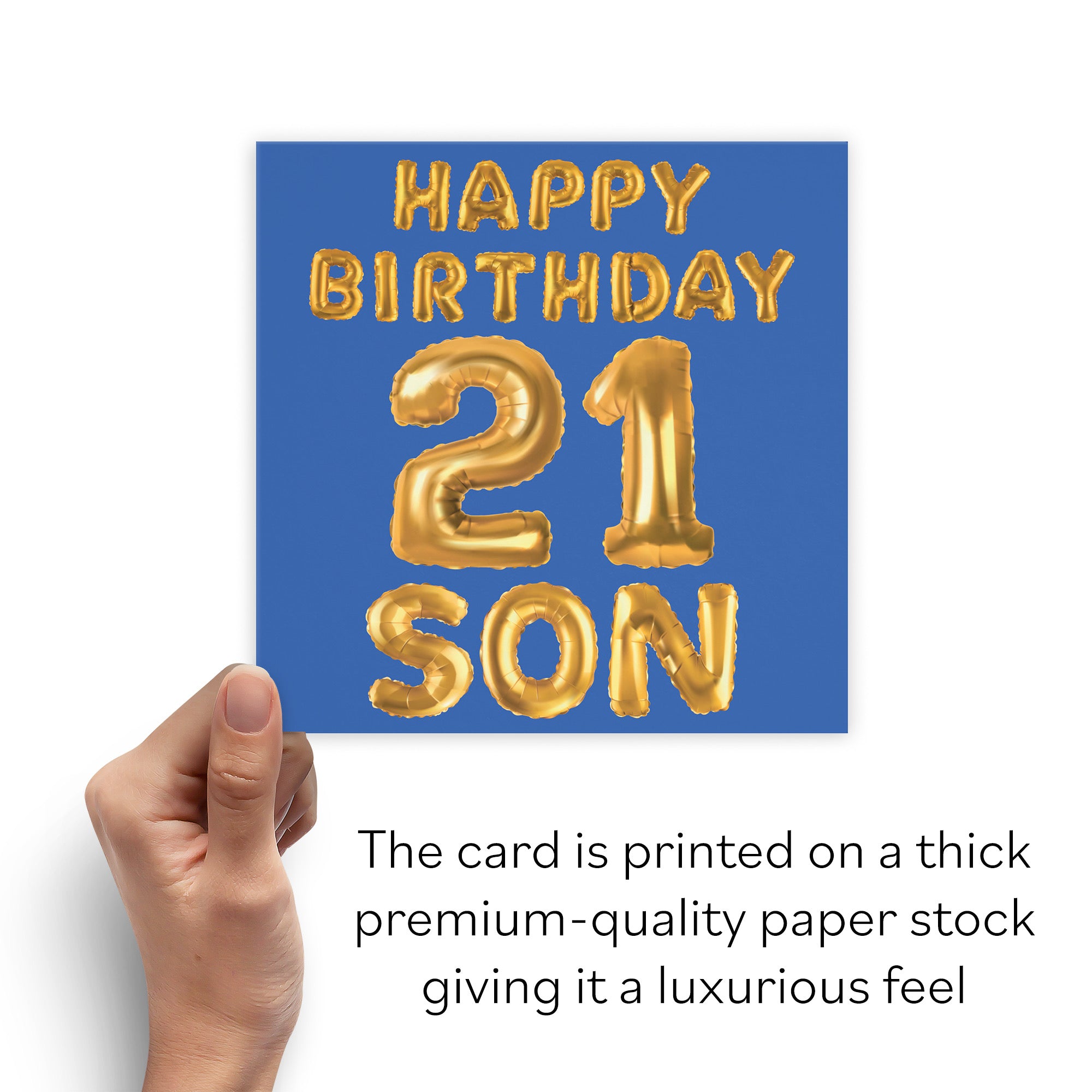 21st Son Birthday Card Balloon - Default Title (B09GLCXBHD)