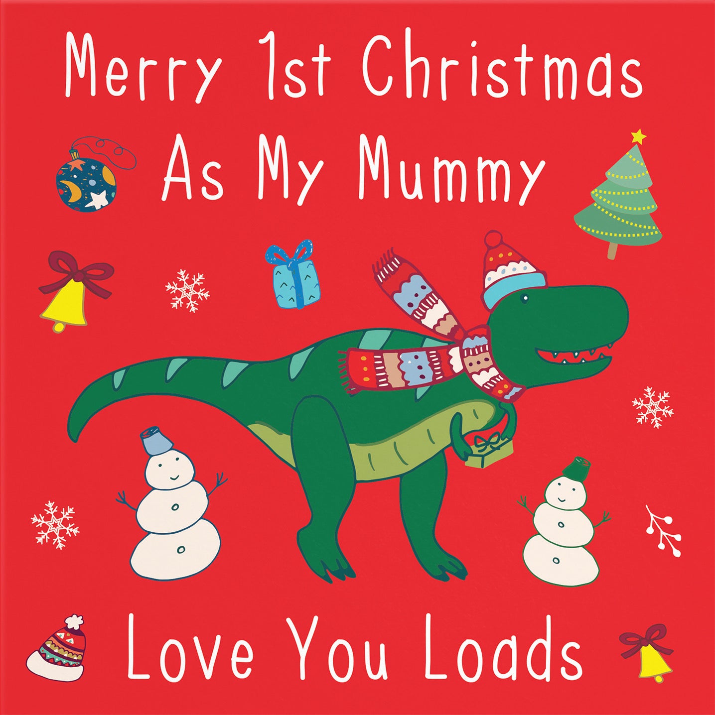 Mummy's 1st Christmas New Baby Dinosaur Card - Default Title (B09JVCM8BF)