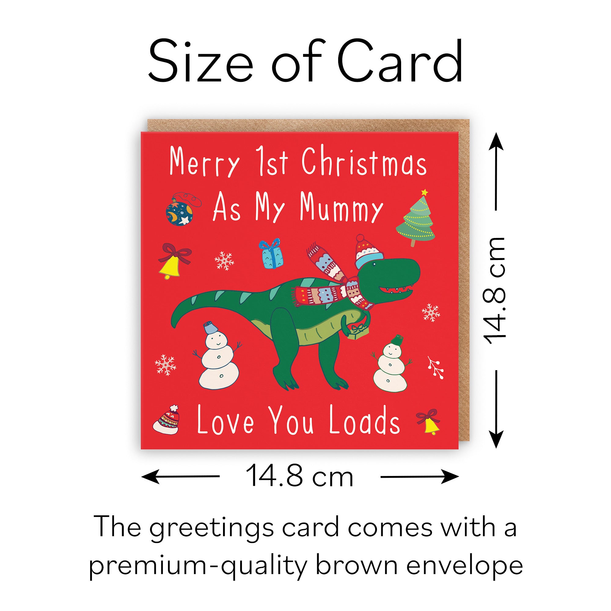 Mummy's 1st Christmas New Baby Dinosaur Card - Default Title (B09JVCM8BF)