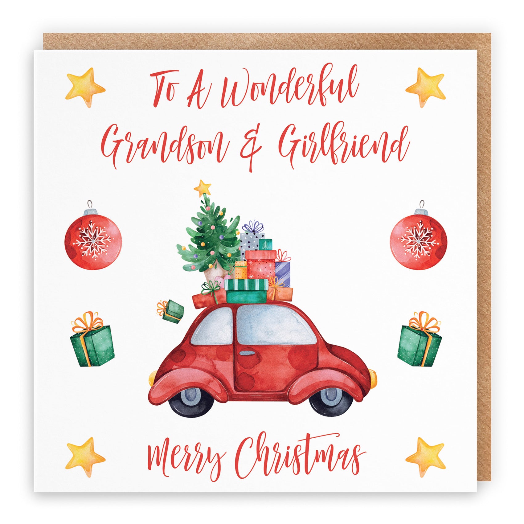 Grandson And Girlfriend Christmas Holiday Card - Default Title (B09JVGYW6L)