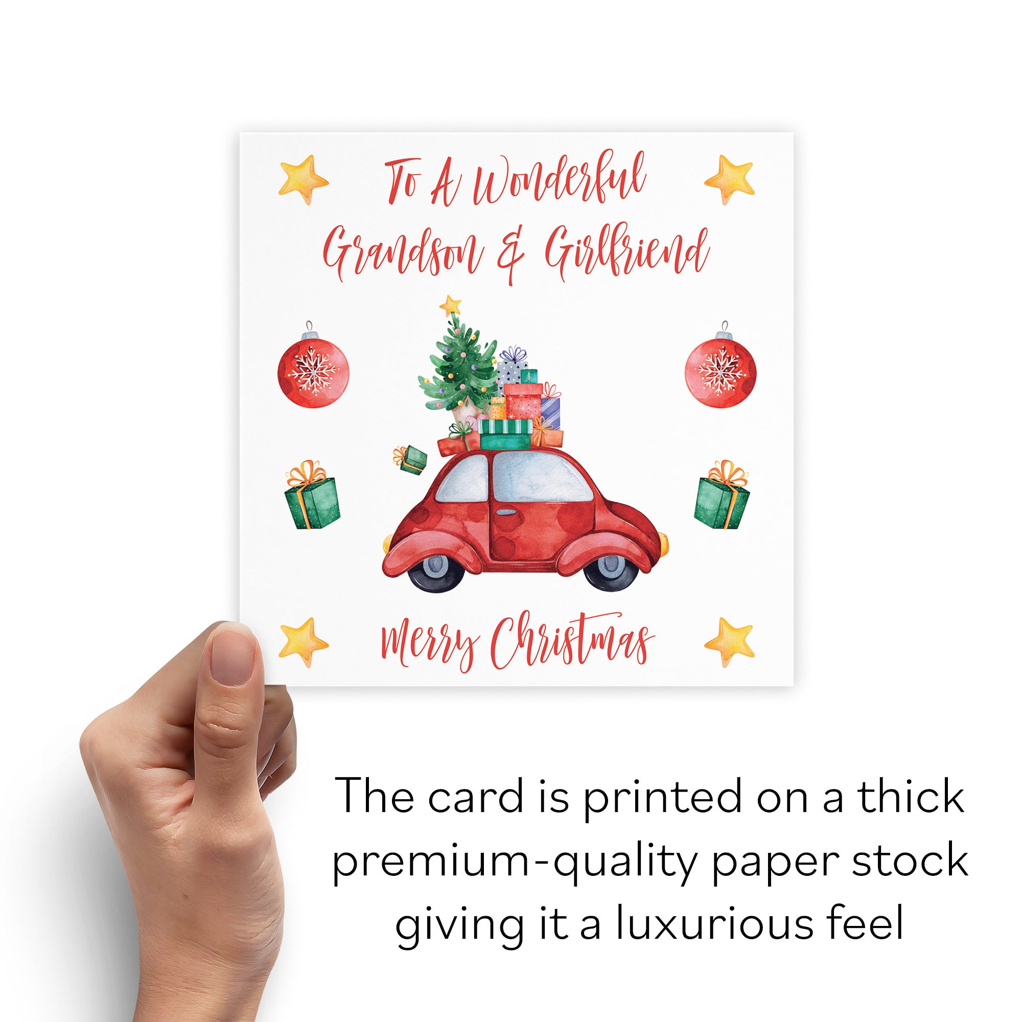 Grandson And Girlfriend Christmas Holiday Card - Default Title (B09JVGYW6L)