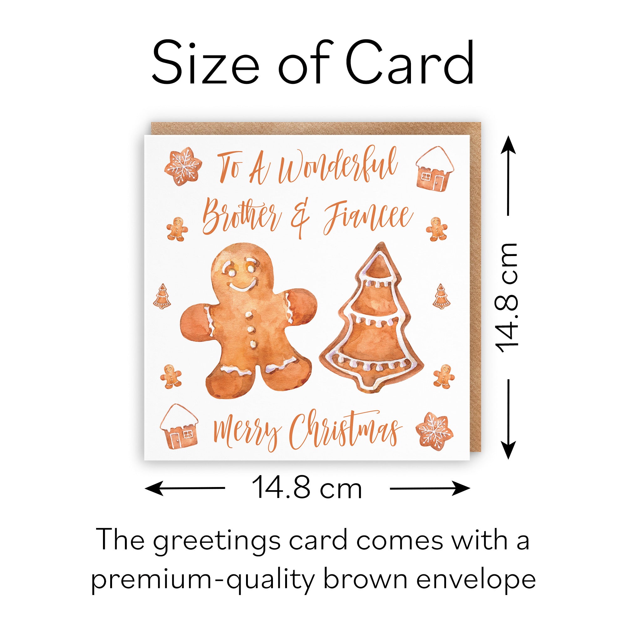 Brother And Fiancee Gingerbread Christmas Card - Default Title (B09JVM1TK2)