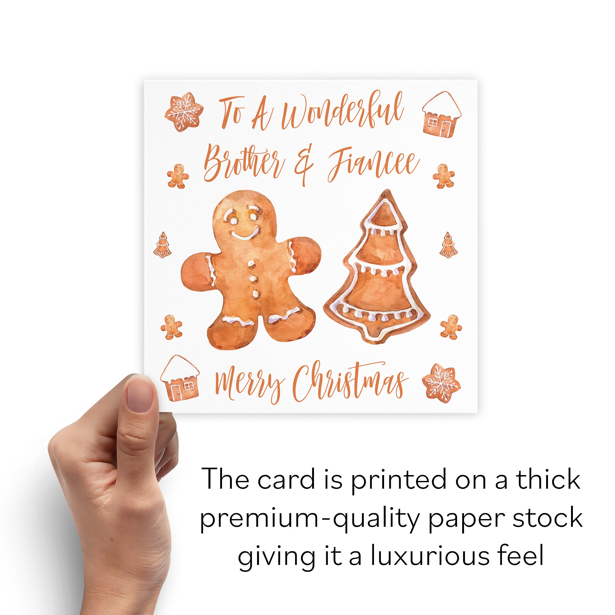 Brother And Fiancee Gingerbread Christmas Card - Default Title (B09JVM1TK2)