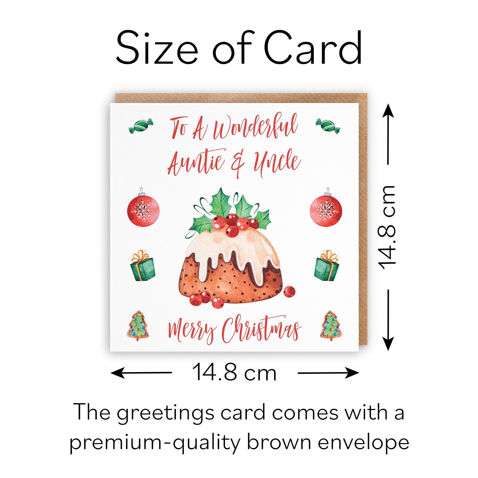 Auntie And Uncle Christmas Pudding Card - Default Title (B09JZX8R18)