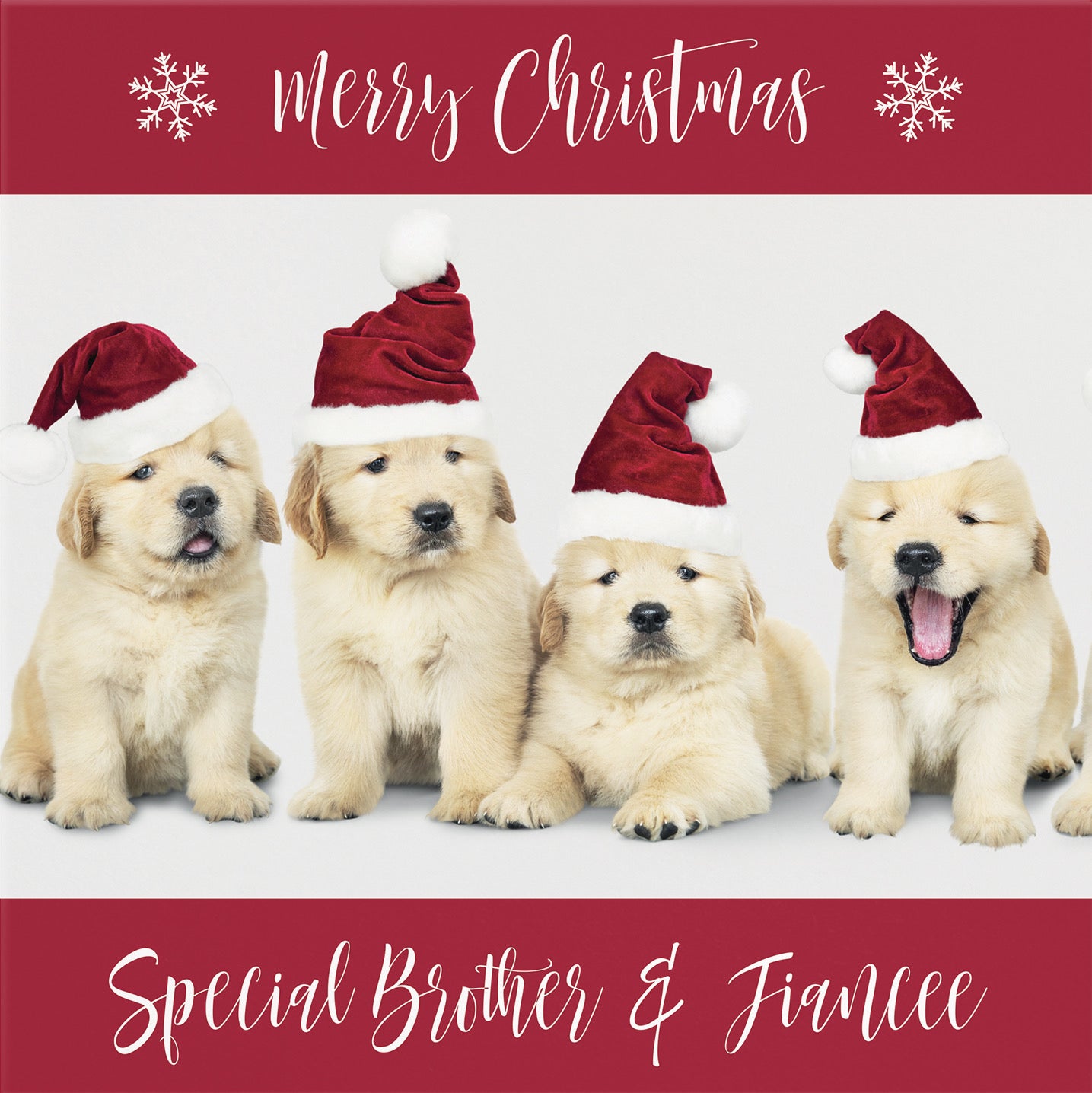 Brother And Fiancee Puppy Christmas Card - Default Title (B09JZYSXM5)