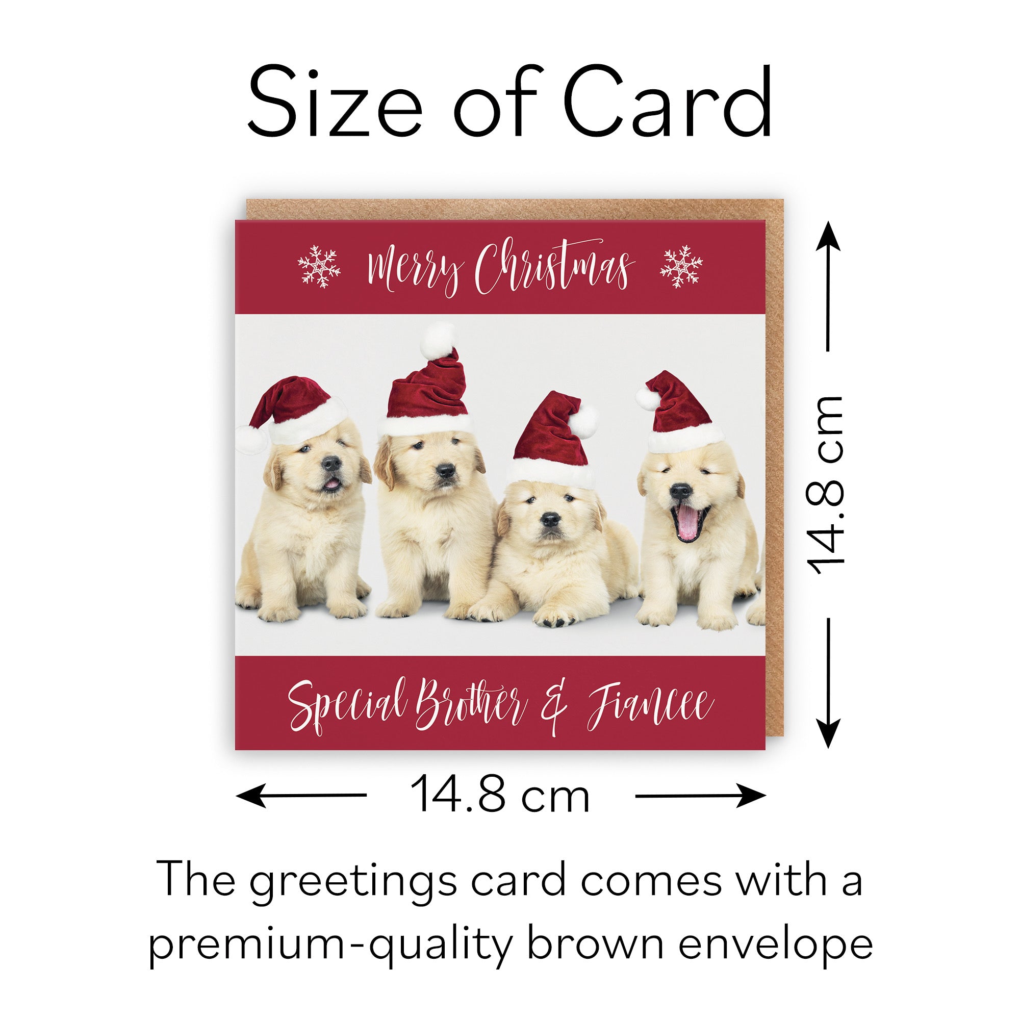 Brother And Fiancee Puppy Christmas Card - Default Title (B09JZYSXM5)