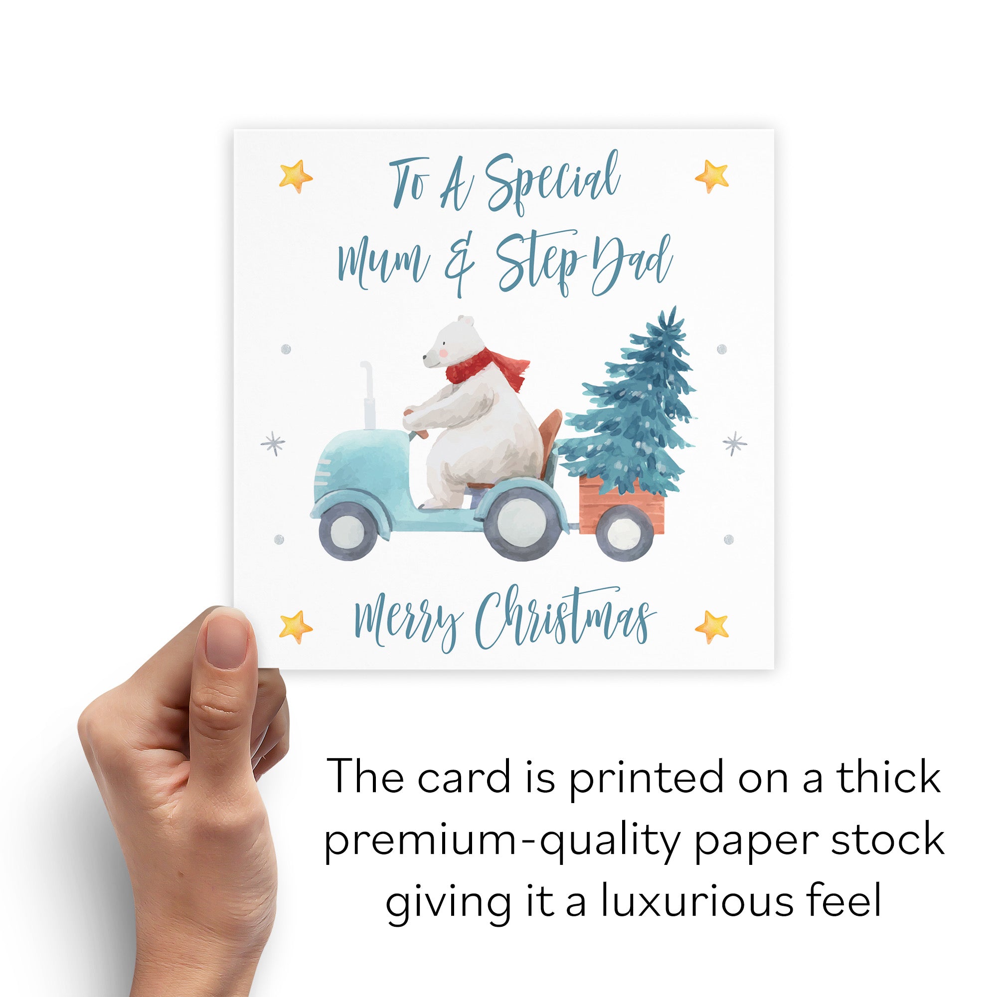 Mum And Step Dad Polar Bear Christmas Card - Default Title (B09JZZ2B39)