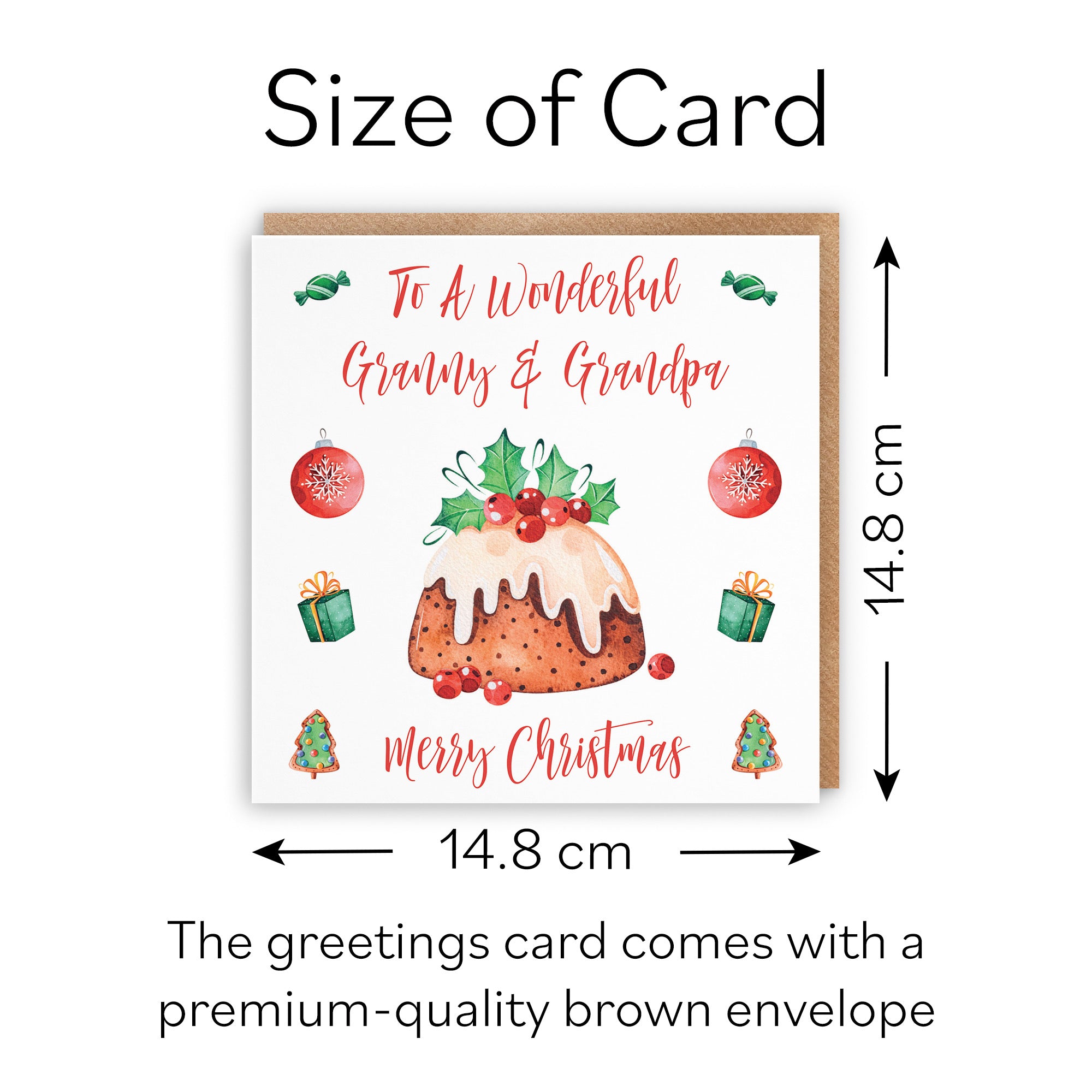 Granny And Grandpa Christmas Pudding Card - Default Title (B09JZZQBLT)