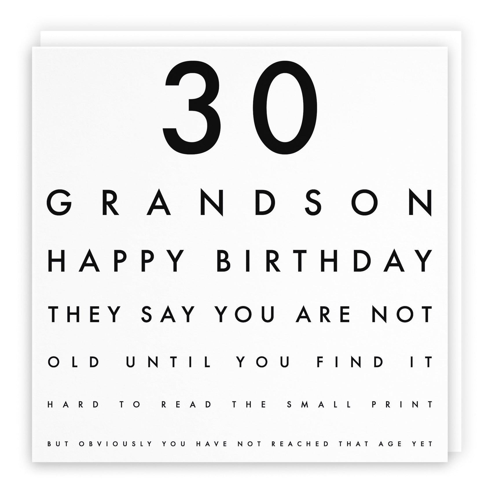 30th Grandson Funny Eye Sight Birthday Card Letters - Default Title (B09Q781PNF)
