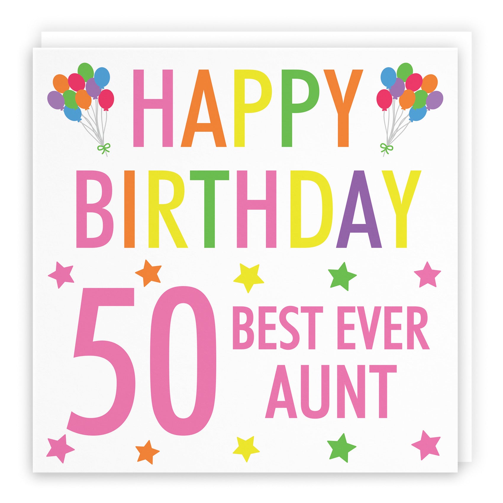 50th Aunt Birthday Card Colourful - Default Title (B09Q7CCTGK)