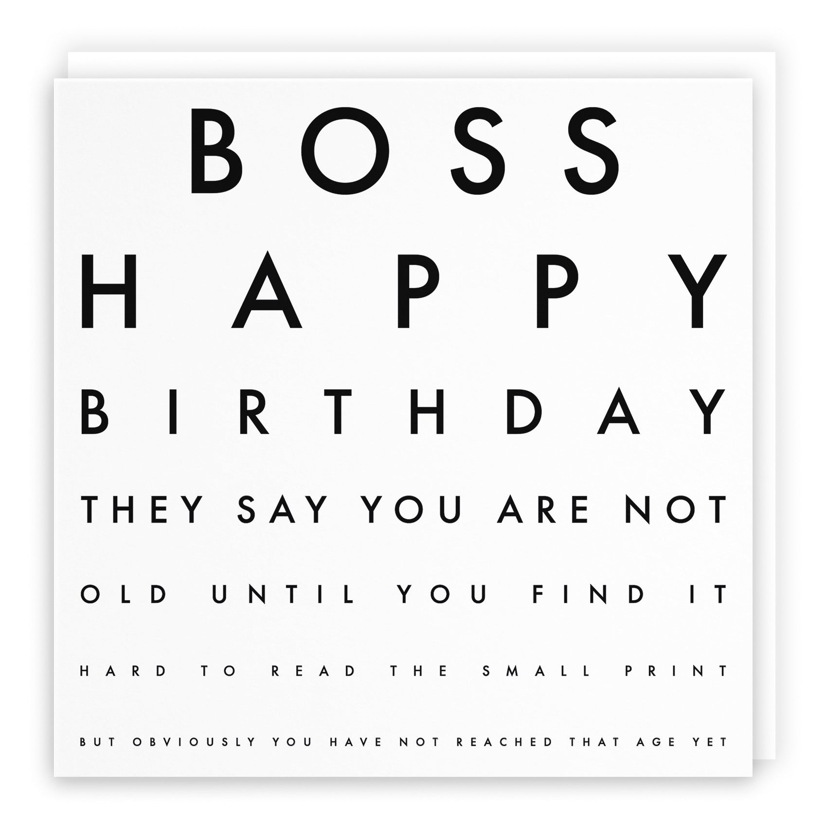 Boss Funny Eye Sight Birthday Card Letters - Default Title (B09Q7MQG2Z)