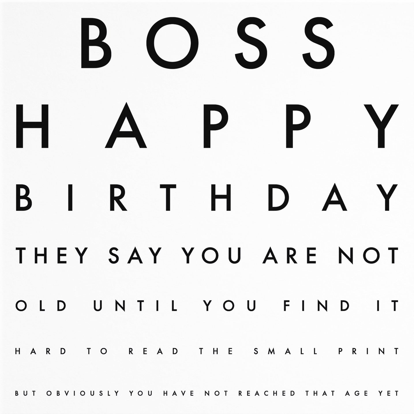 Boss Funny Eye Sight Birthday Card Letters - Default Title (B09Q7MQG2Z)