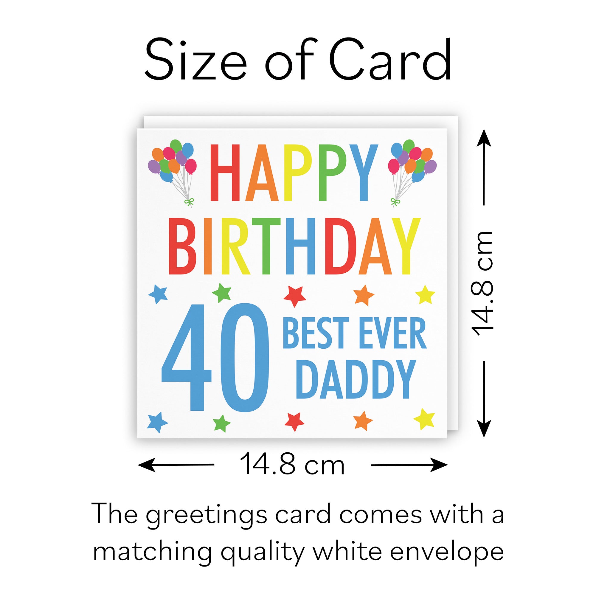 40th Daddy Birthday Card Colourful - Default Title (B09Q7QP5ZS)