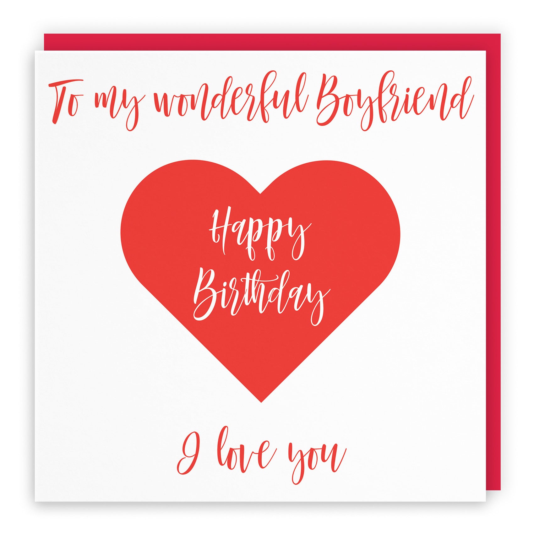 Boyfriend Romantic Birthday Card Love Heart - Default Title (B09S3VK2CM)