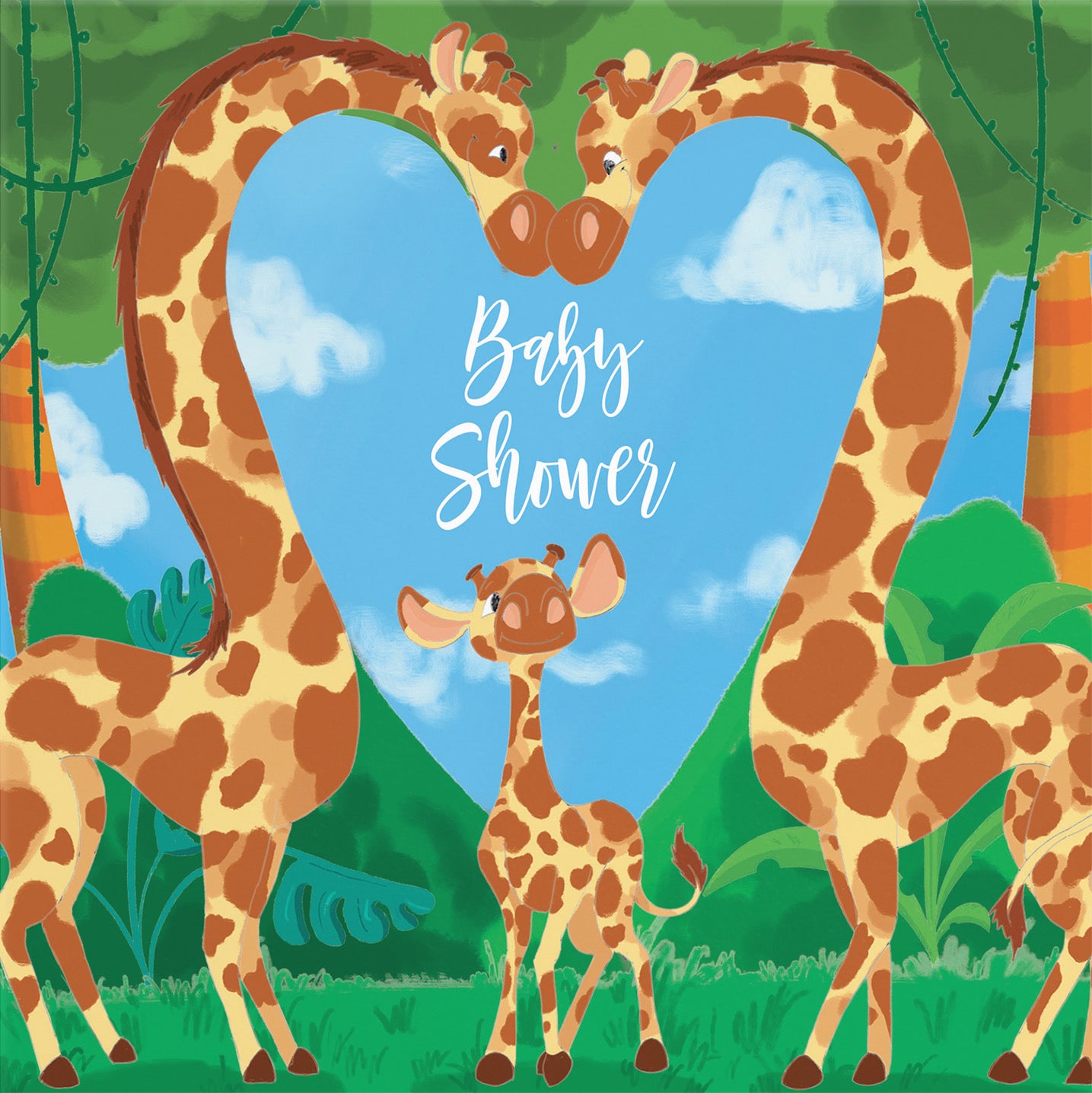 Baby Shower Congratulations Card Giraffes Jungle - Default Title (B09VM7MDKJ)