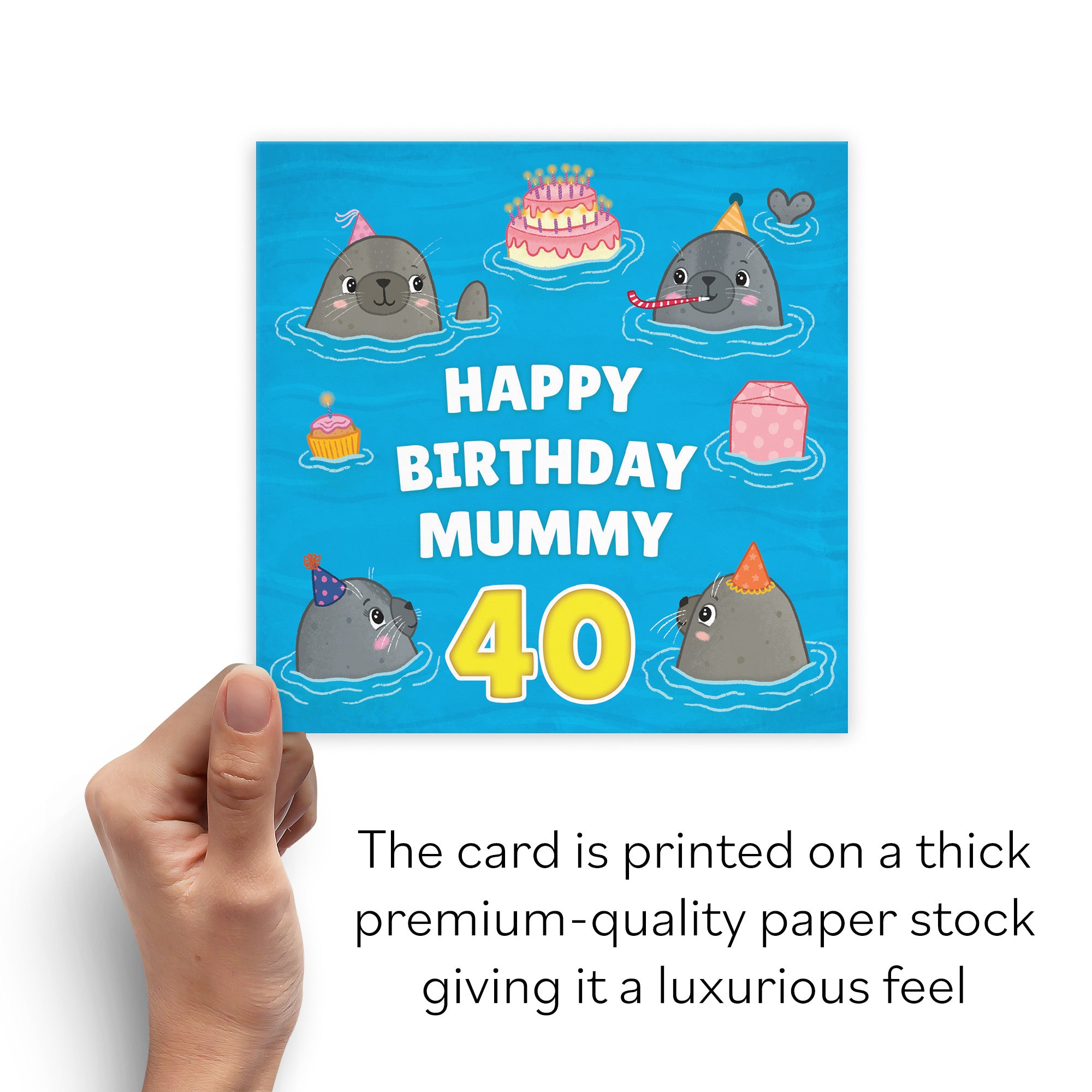 40th Mummy Cute Seals Birthday Card Ocean - Default Title (B09W2X3ZK4)