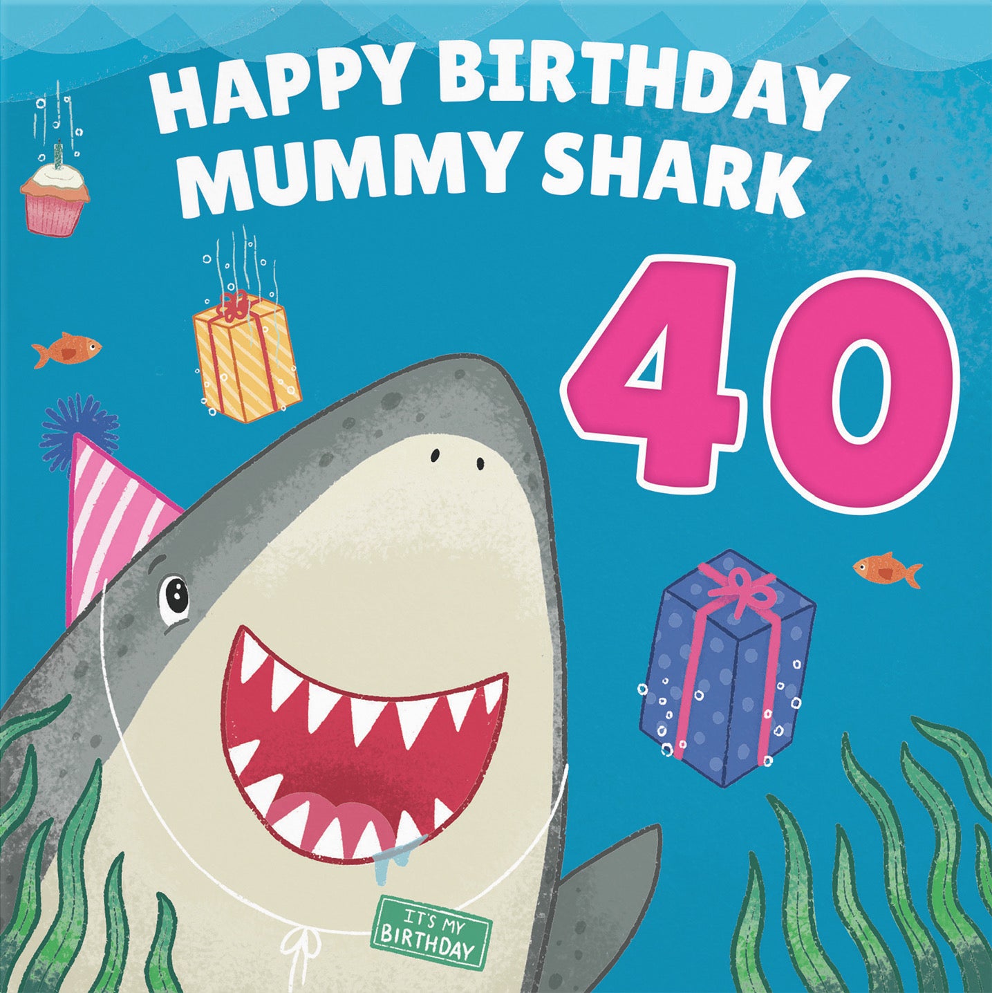 40th Mummy Cute Shark Birthday Card Ocean - Default Title (B09W2XT79X)