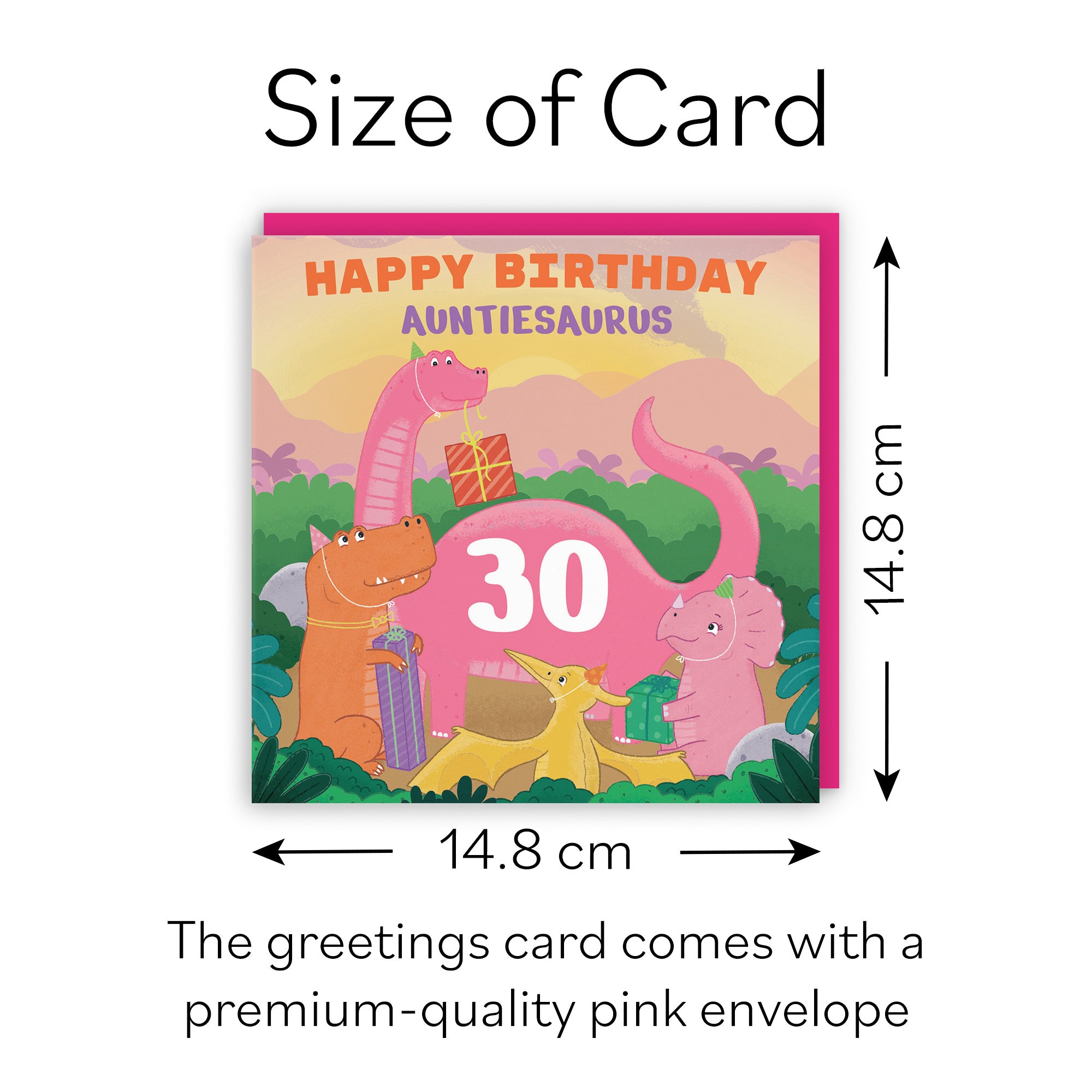 30th Auntie Dinosaur Party Birthday Card Imagination - Default Title (B09ZVG7YXH)