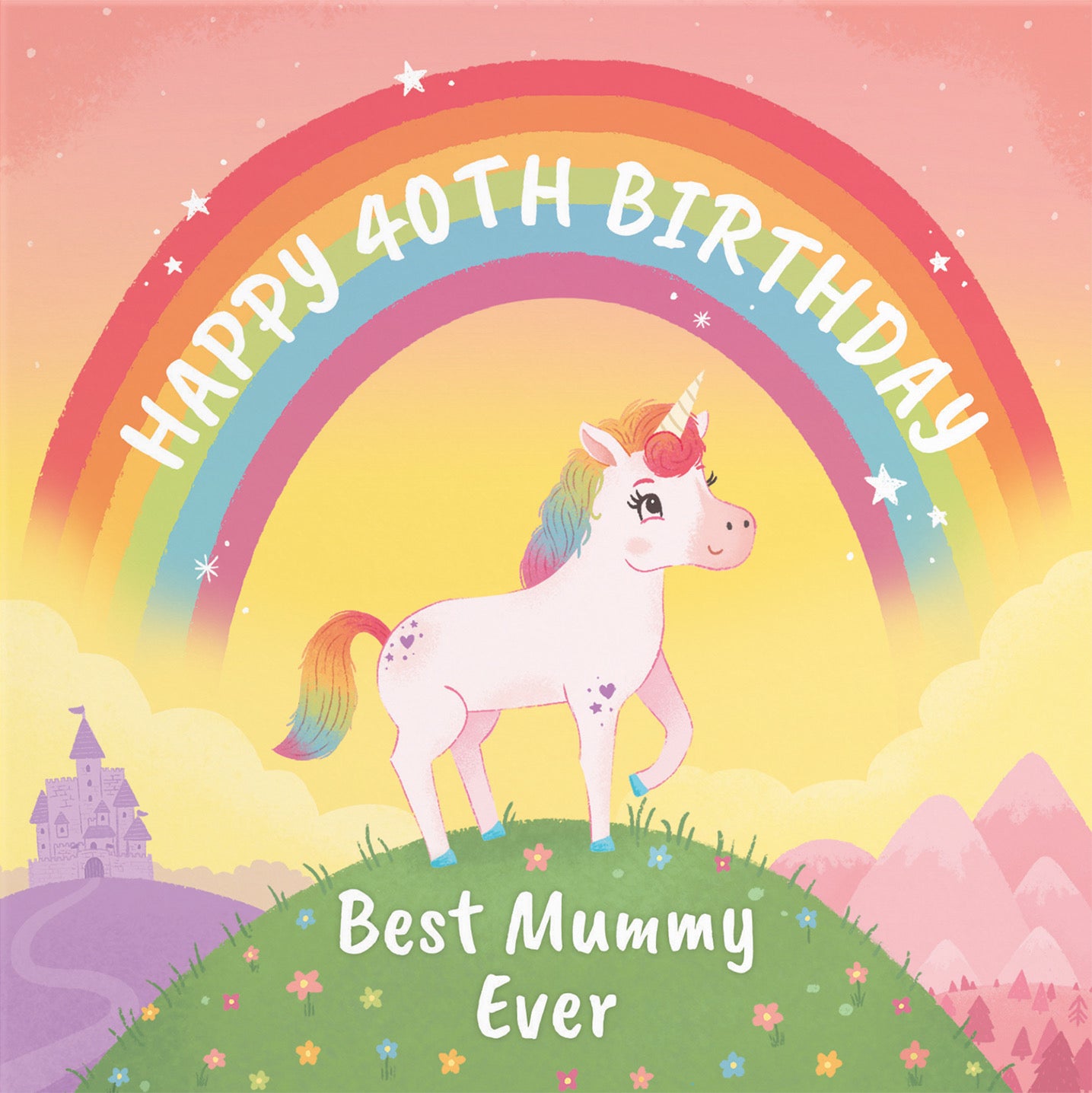40th Mummy Unicorn Birthday Card Imagination - Default Title (B09ZVH5NZ3)
