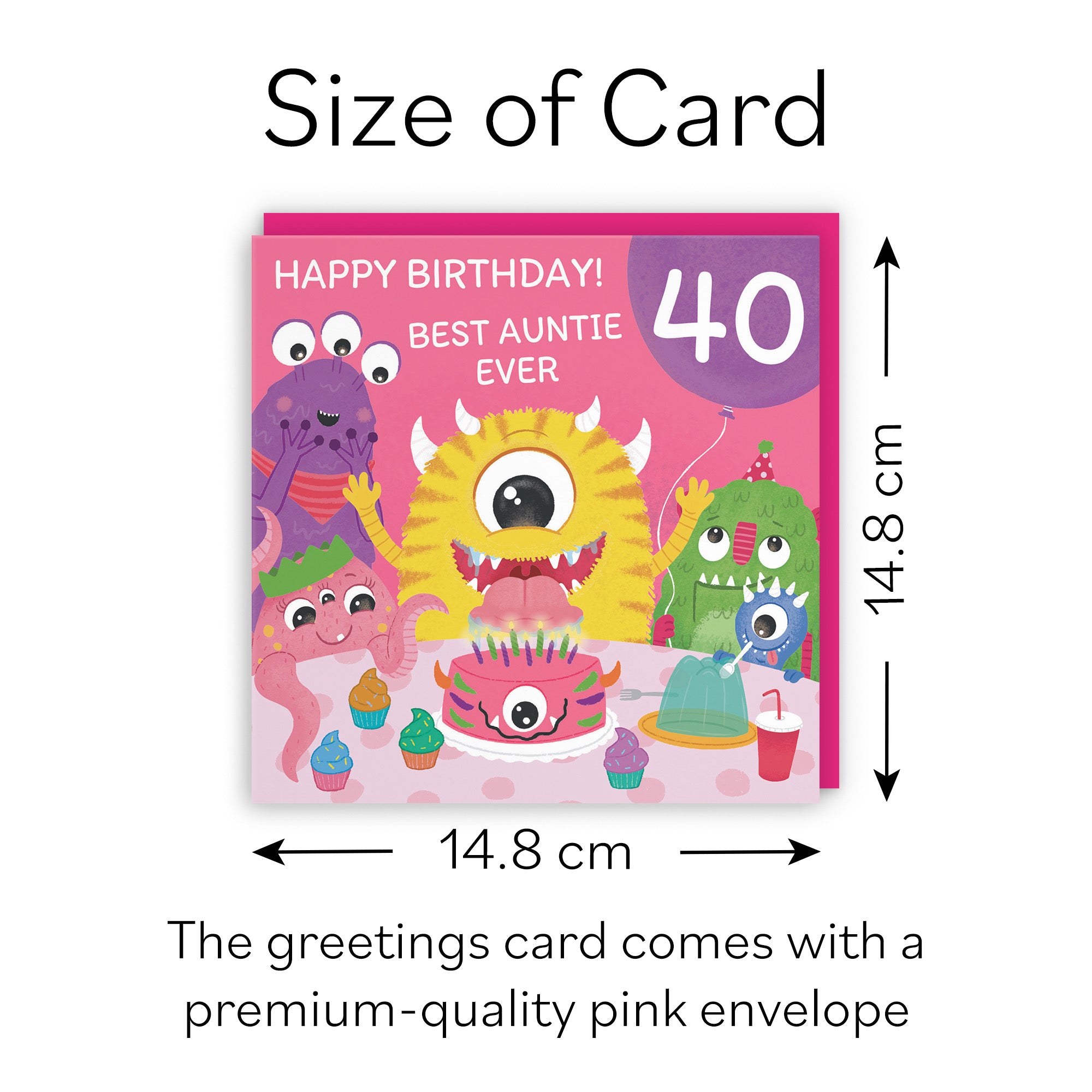 40th Auntie Monsters Party Birthday Card Imagination - Default Title (B09ZVH8DLF)