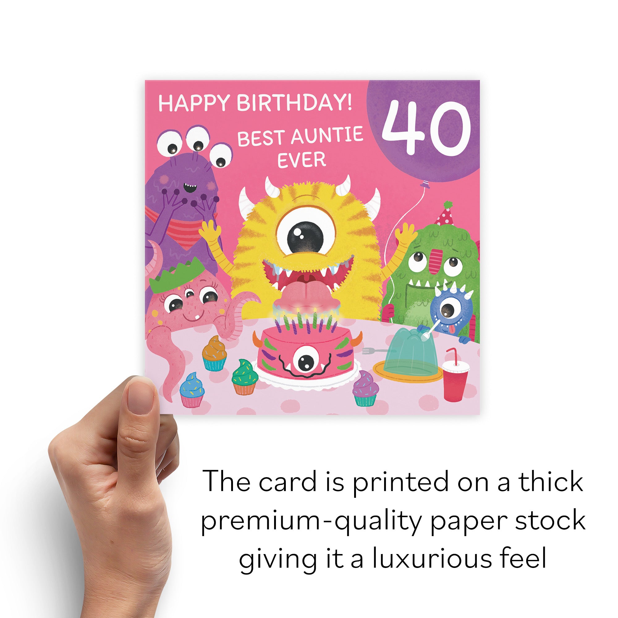 40th Auntie Monsters Party Birthday Card Imagination - Default Title (B09ZVH8DLF)
