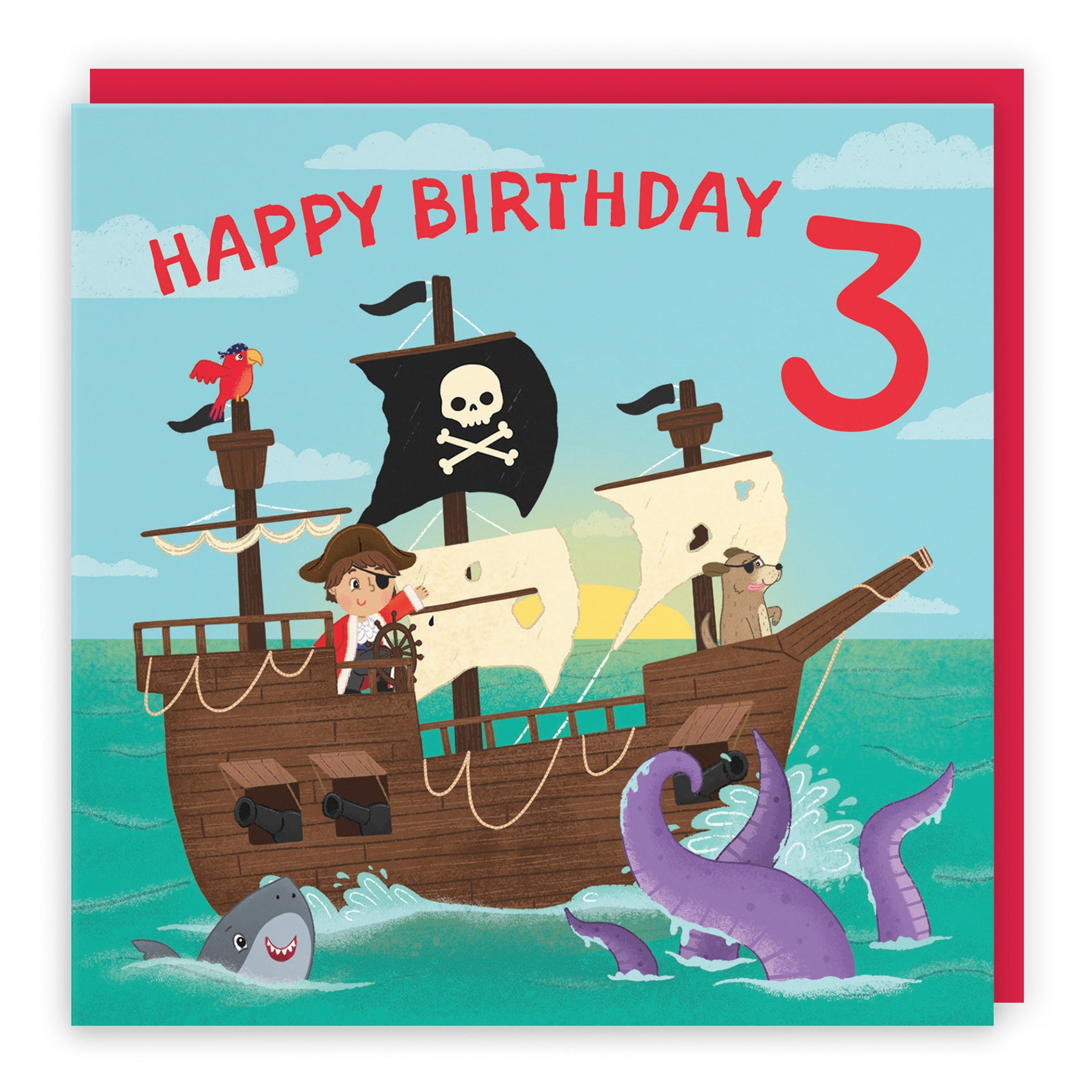 3rd Birthday Card Pirate Ship Imagination - Default Title (B09ZVJ2YMW)