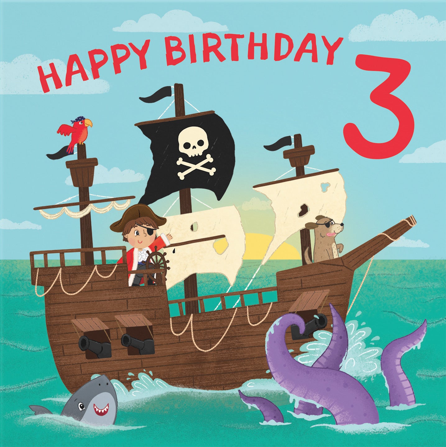 3rd Birthday Card Pirate Ship Imagination - Default Title (B09ZVJ2YMW)