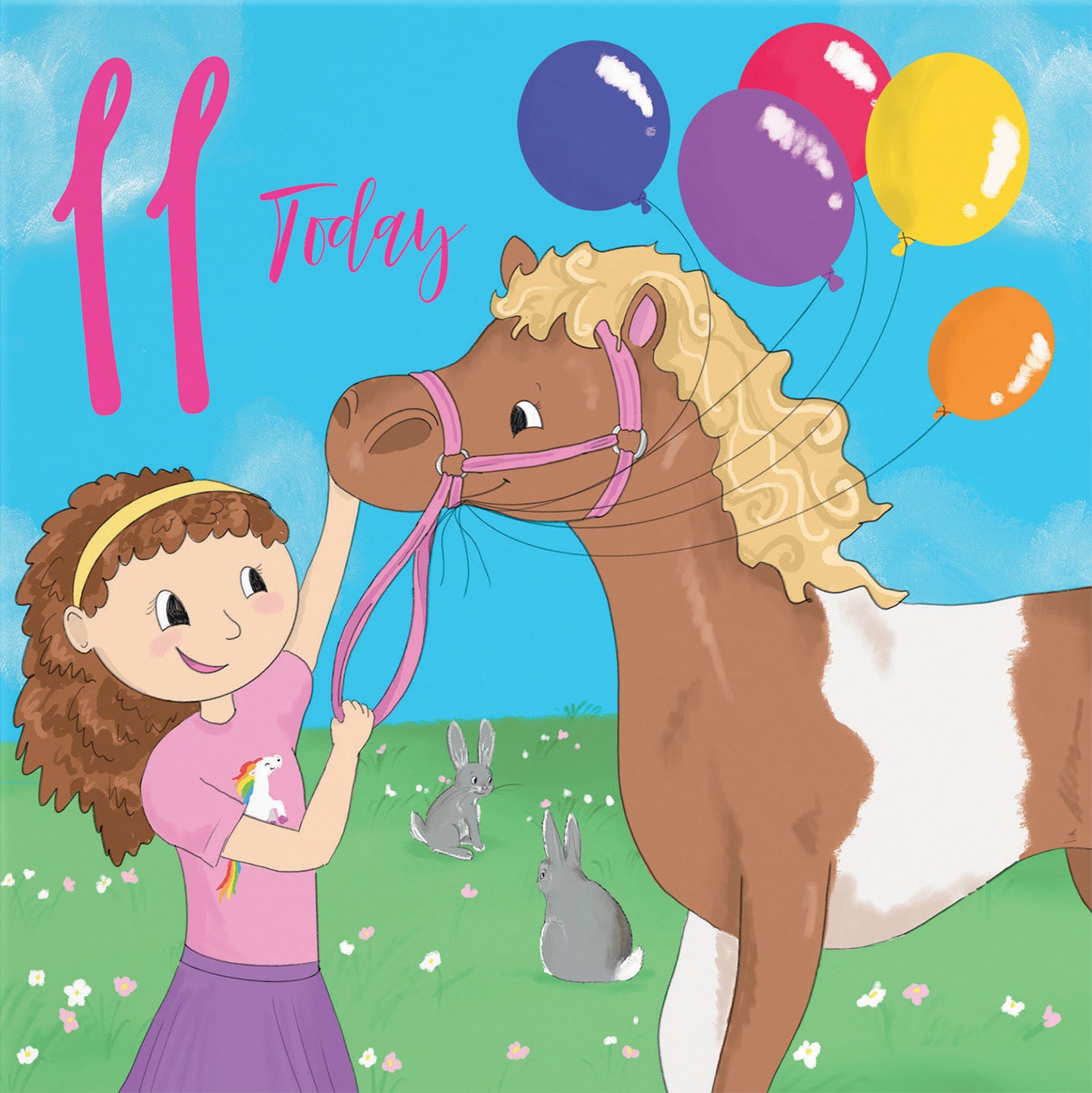 11th Birthday Card Girls Pony Happy Times - Default Title (B0B46JG3NB)