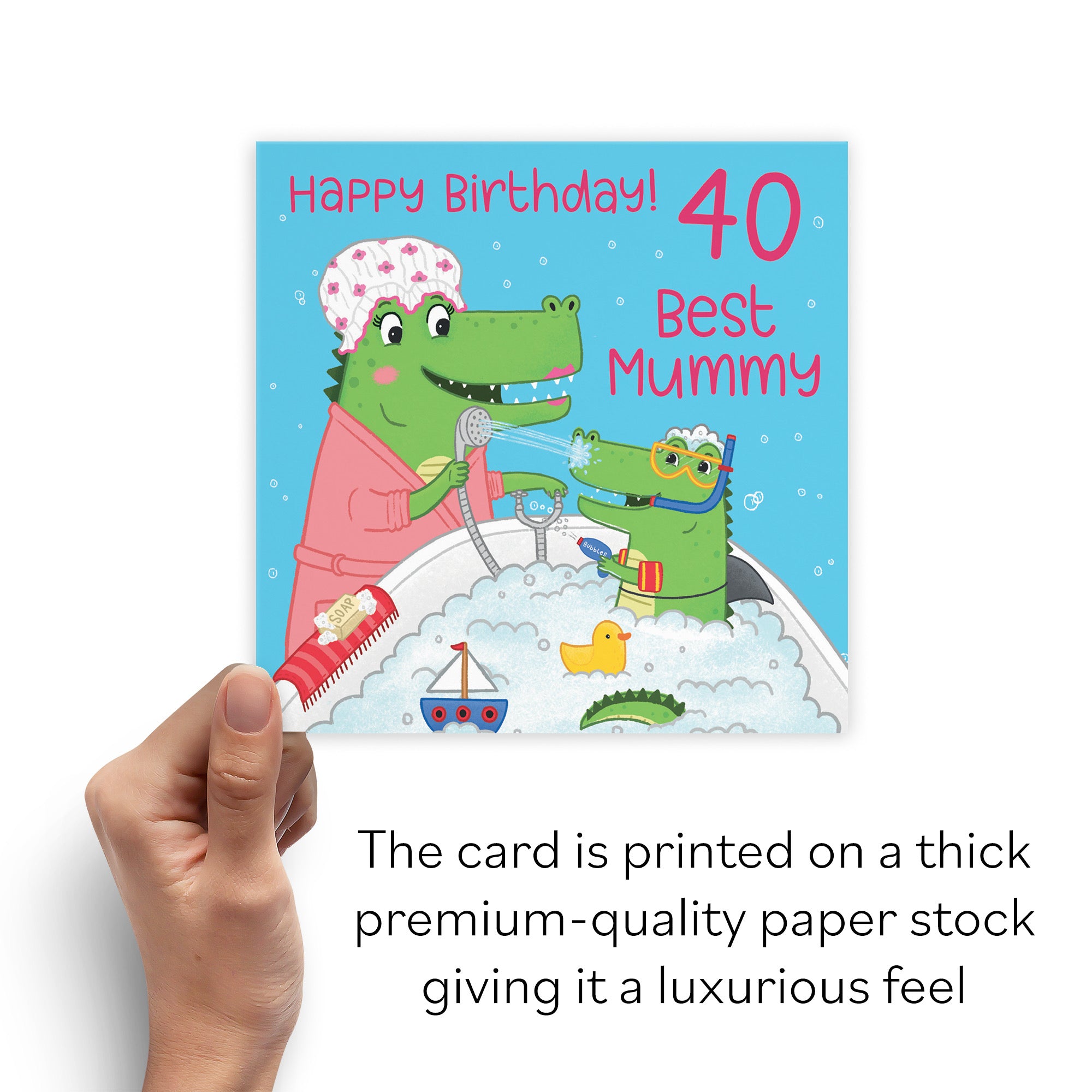 40th Mummy Crocodile Birthday Card Imagination - Default Title (B0B46L12CH)