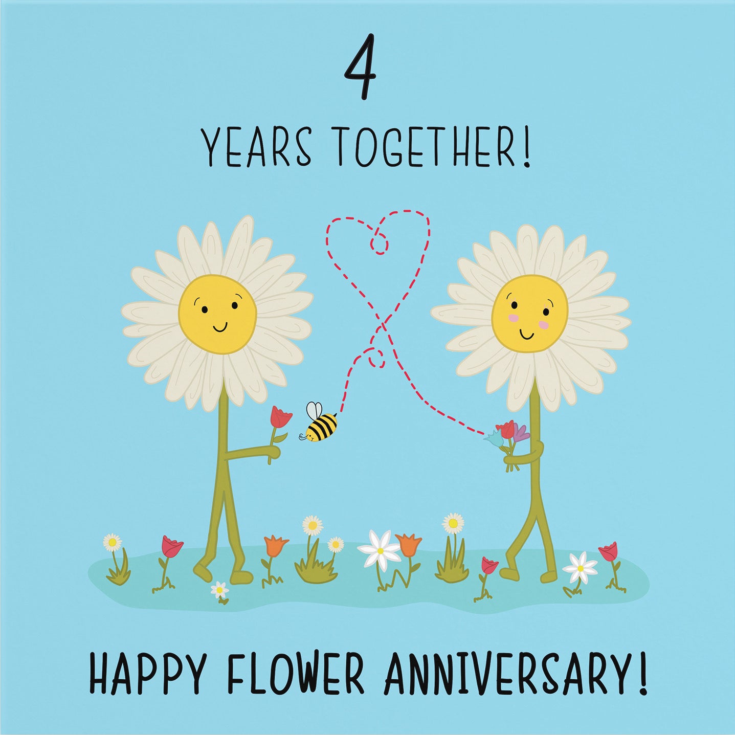 Large 4th Wedding Anniversary Card Iconic - Default Title (B0B679H1YP)