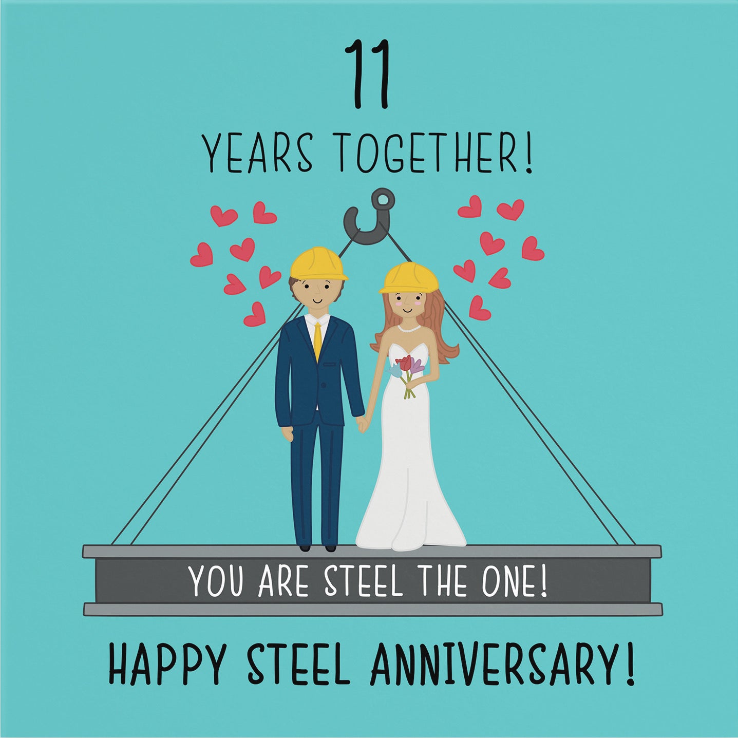 Large 11th Wedding Anniversary Card Iconic - Default Title (B0B679YNJ7)