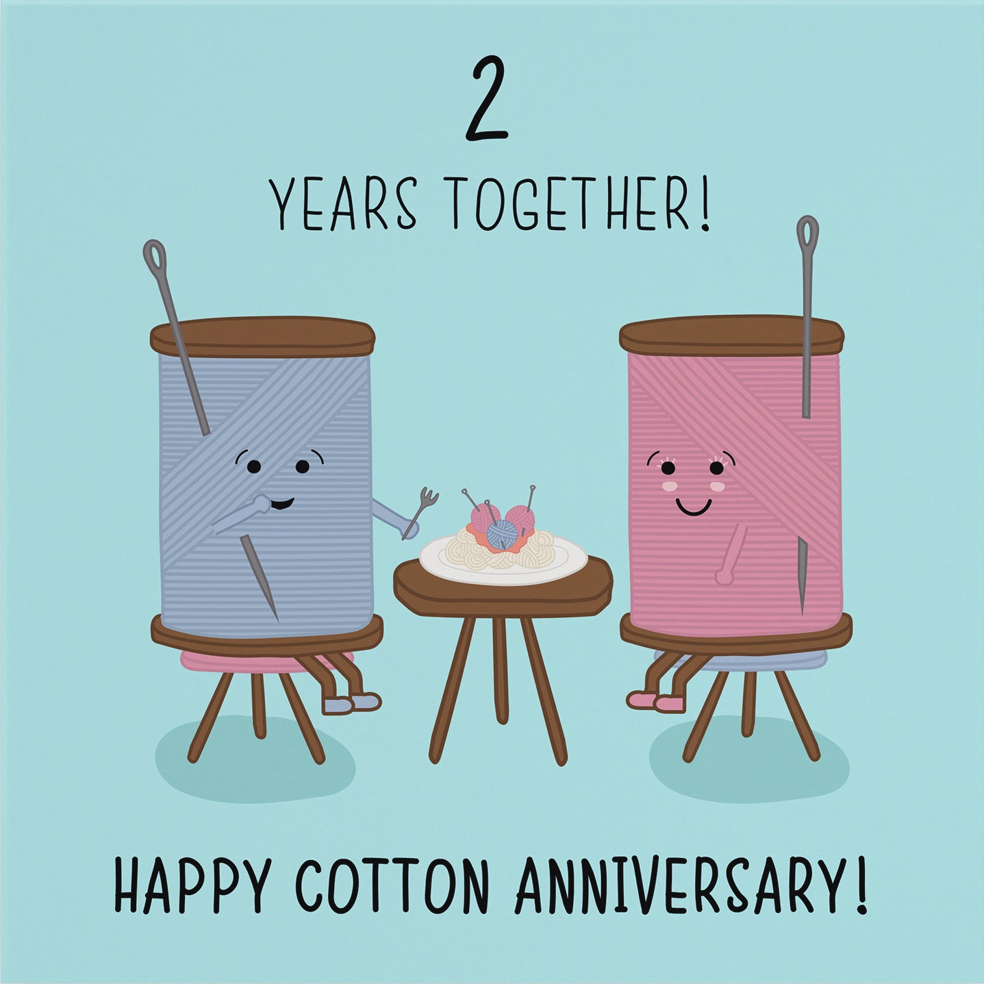 Large 2nd Wedding Anniversary Card Iconic - Default Title (B0B67B2KQN)