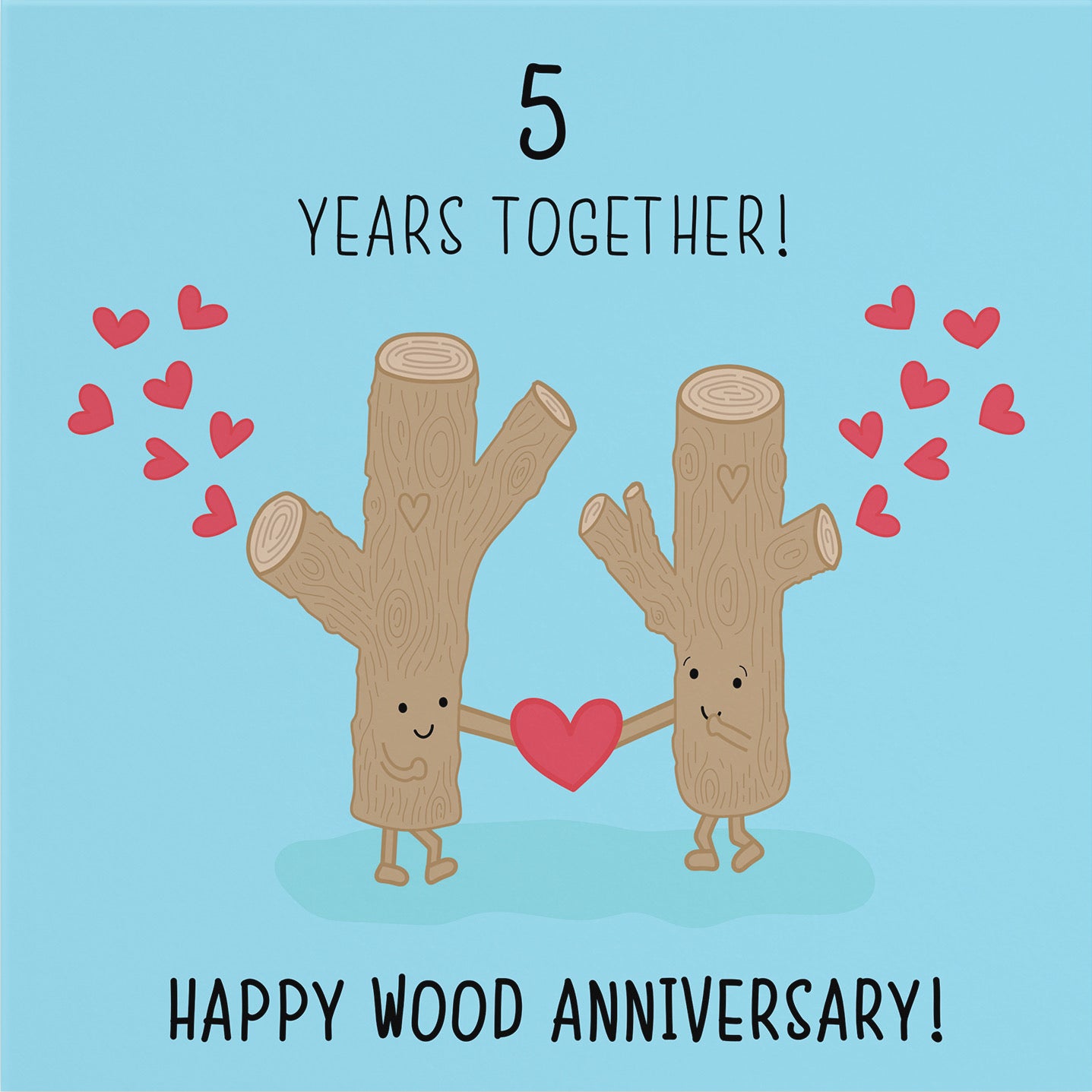 Large 5th Wedding Anniversary Card Tree Trunks Iconic - Default Title (B0B67BQJ82)