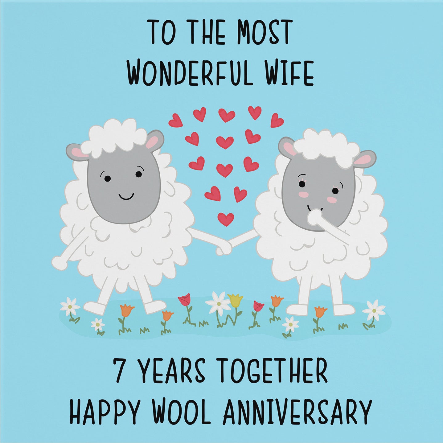Large Wife 7th Anniversary Card Iconic - Default Title (B0BBRSM9VG)