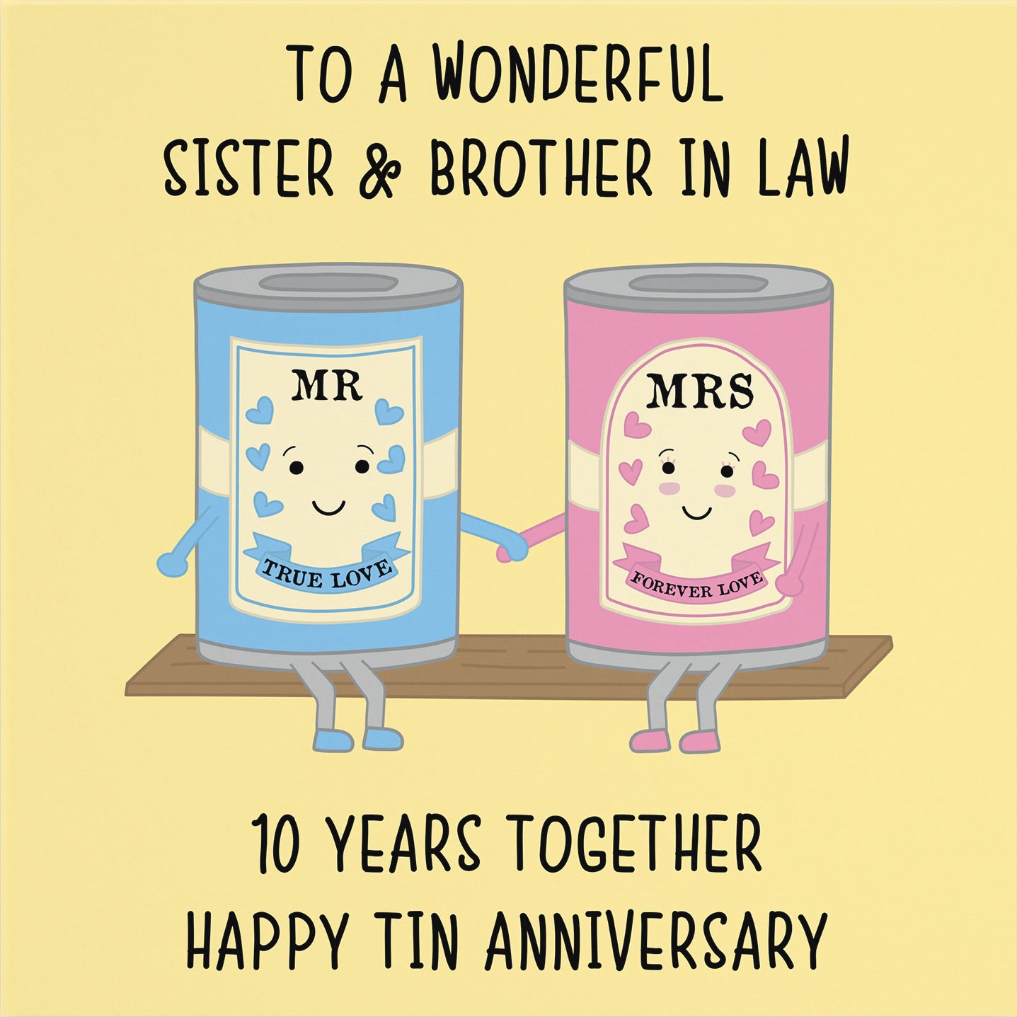 Large Sister And Brother In Law 10th Anniversary Card Iconic - Default Title (B0BBRTZRWL)