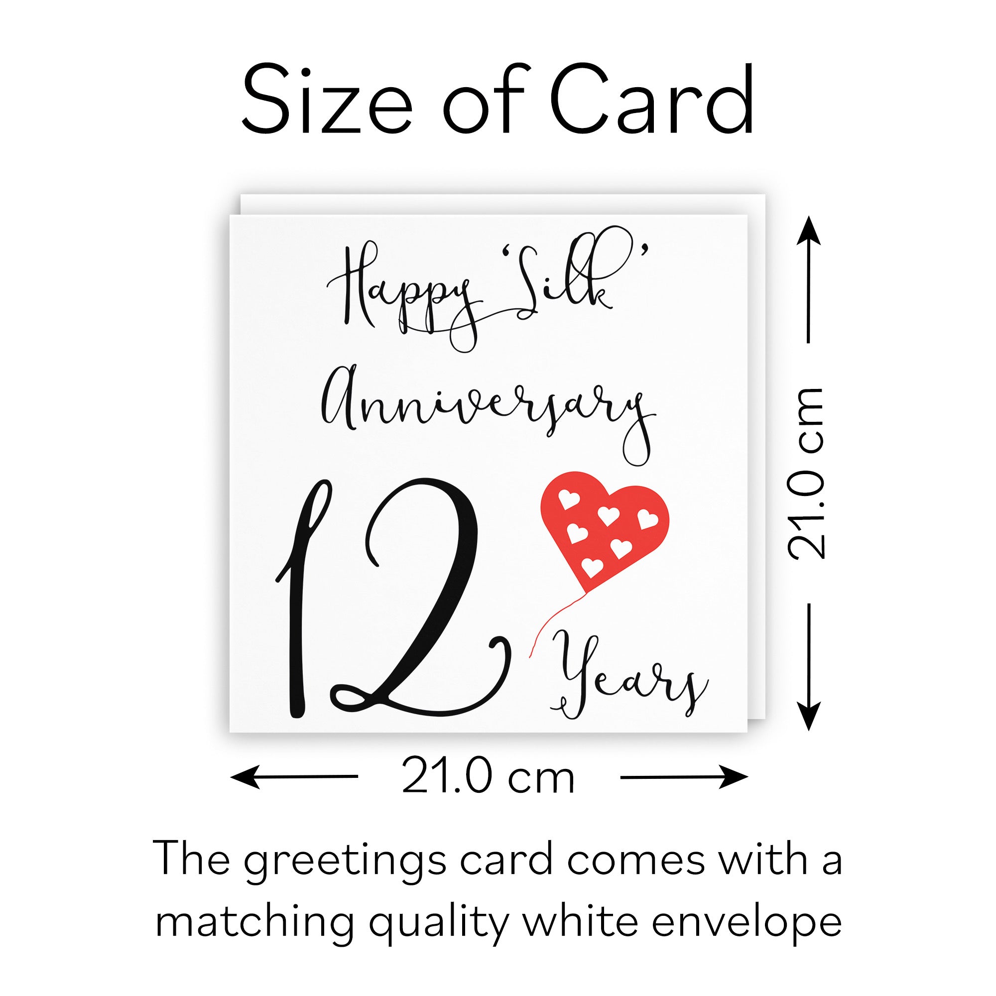 Large 12th Anniversary Card Red Heart - Default Title (B0BBRVLNTF)