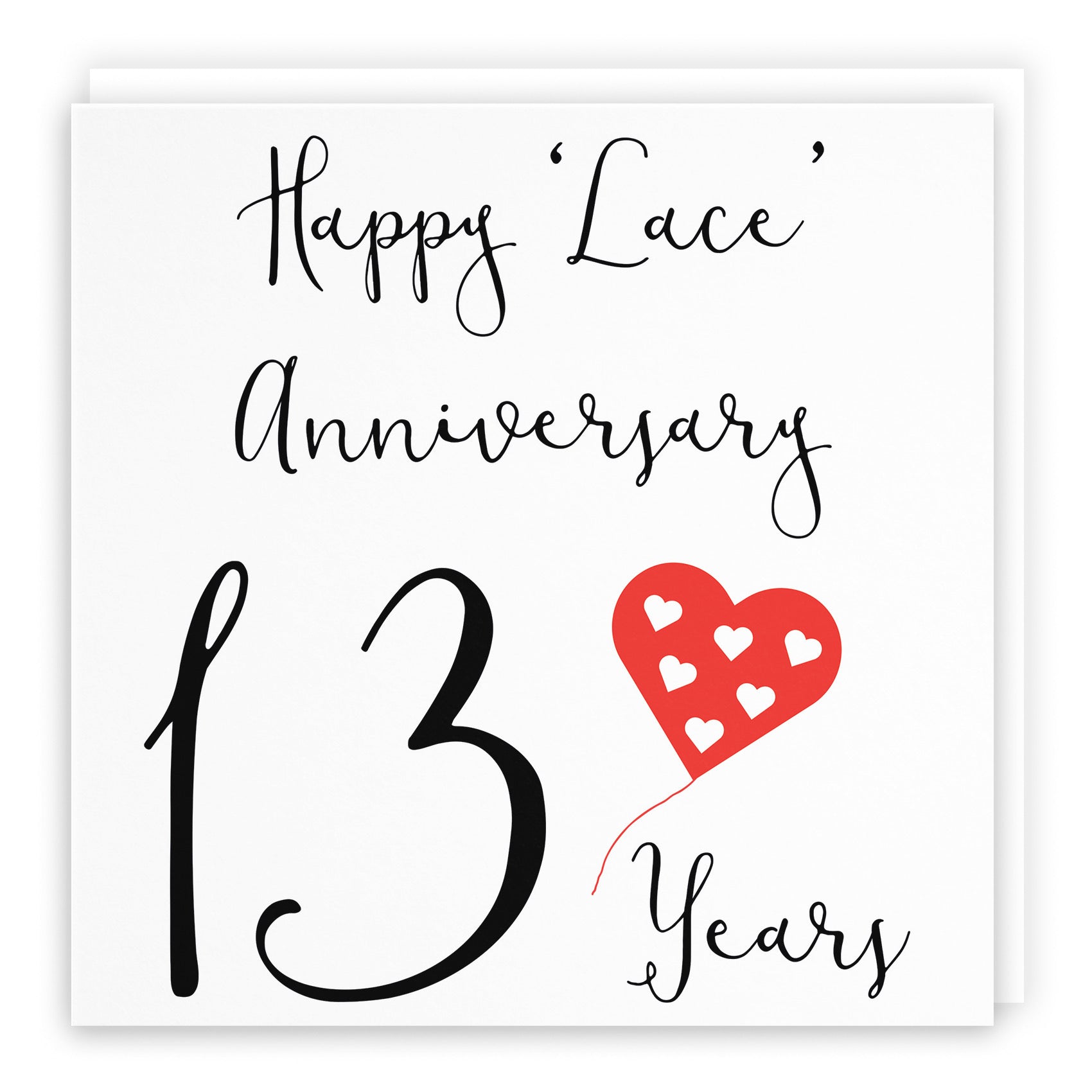 Large 13th Anniversary Card Red Heart - Default Title (B0BBRVX518)