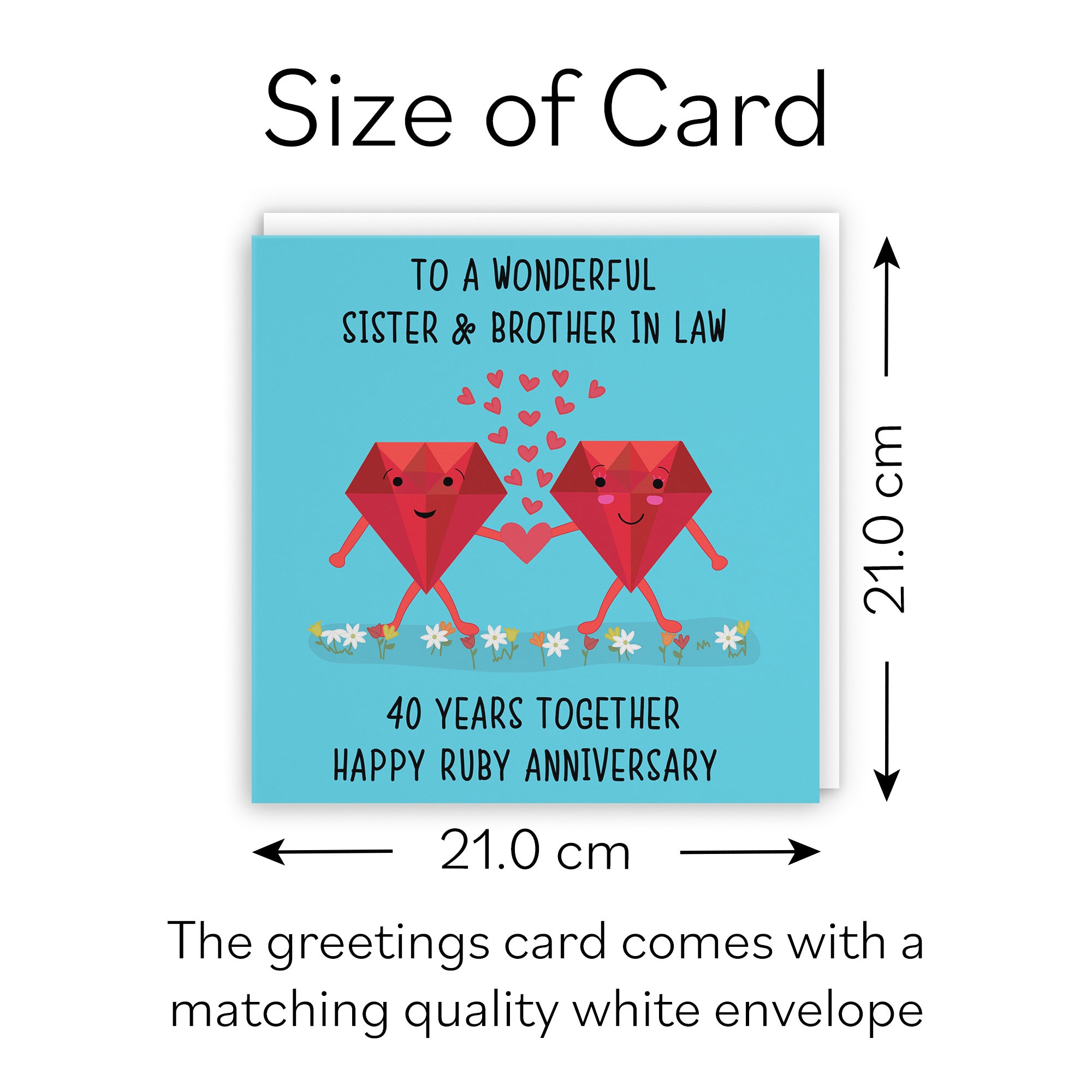 Large Sister And Brother In Law 40th Anniversary Card Iconic - Default Title (B0BBRVZDTY)