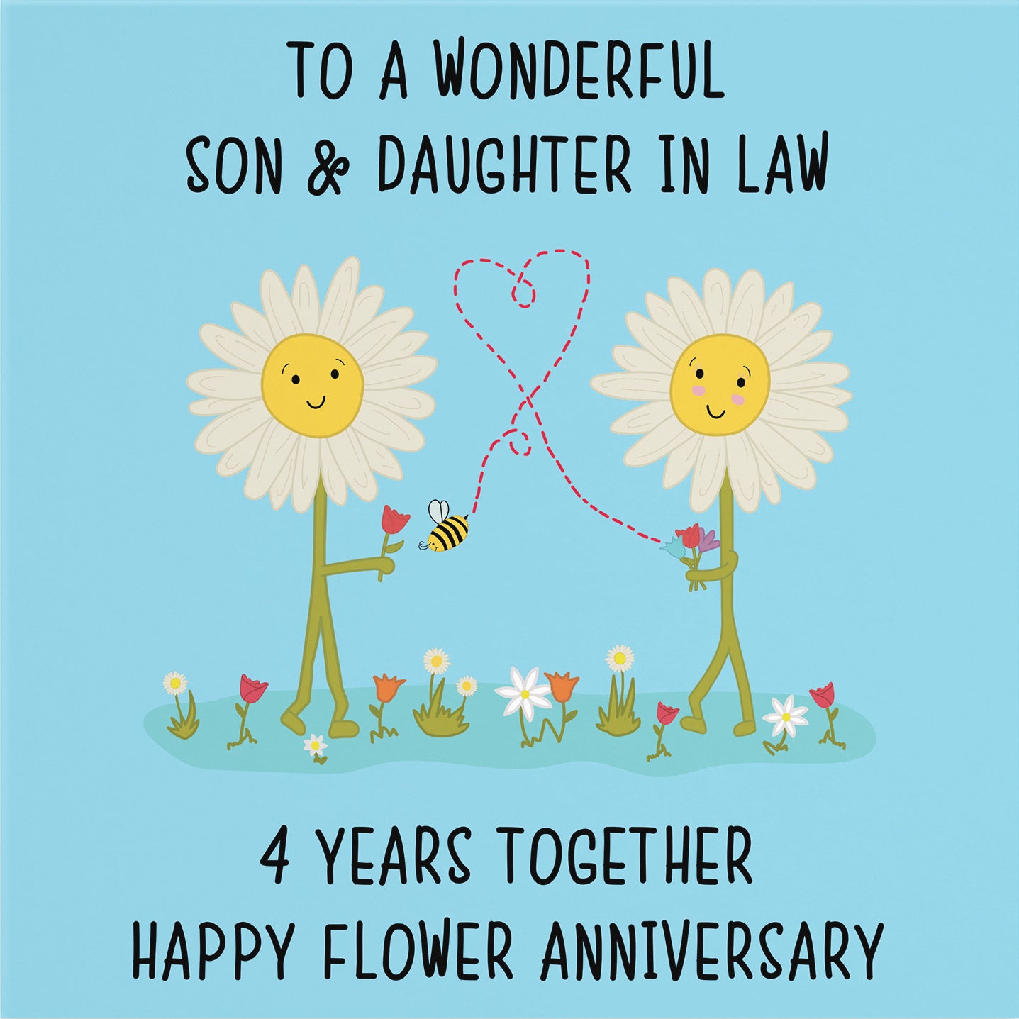 Large Son And Daughter In Law 4th Anniversary Card Iconic - Default Title (B0BBRWH3FS)
