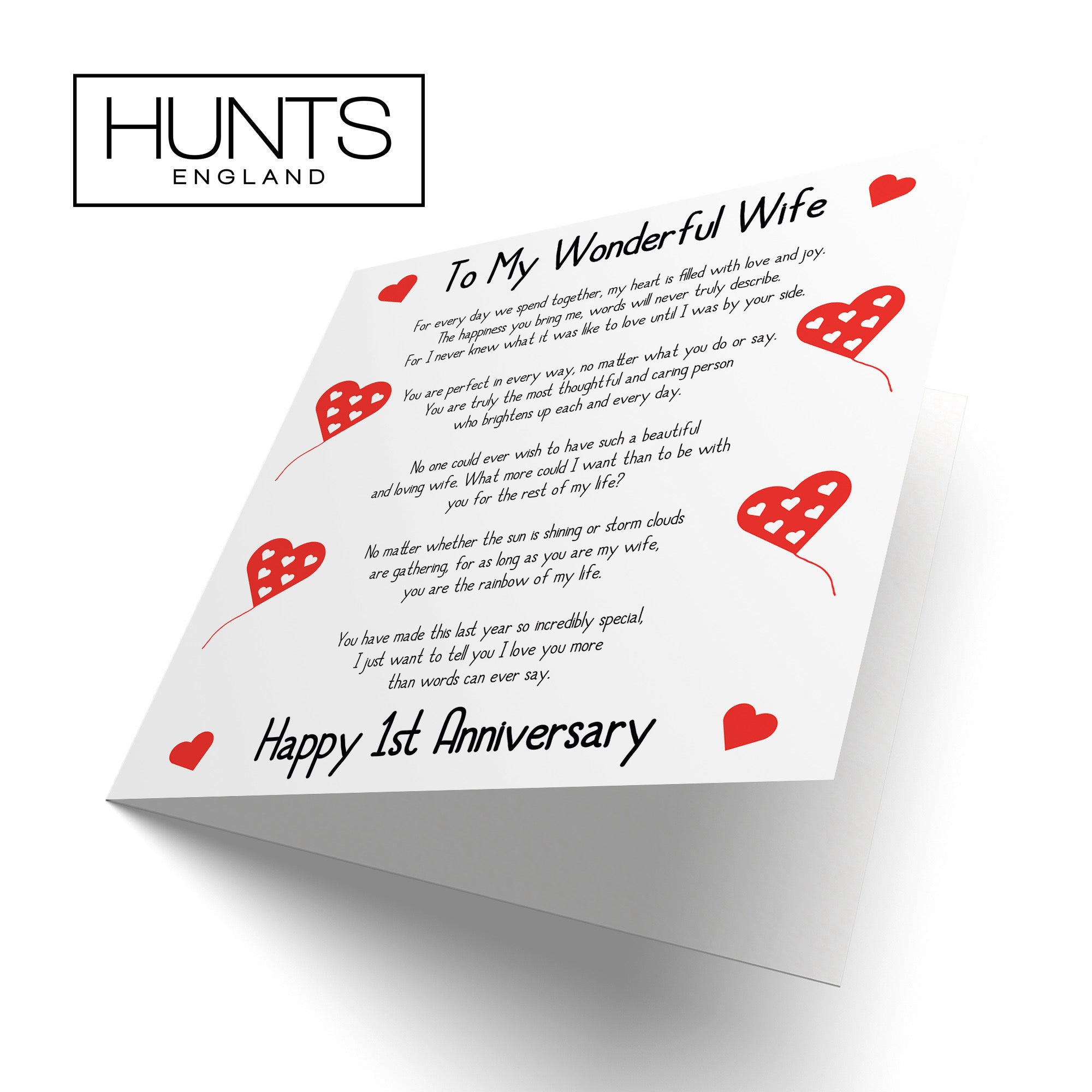Large Wife 1st Anniversary Card Romantic Verses - Default Title (B0BBRWNK9K)