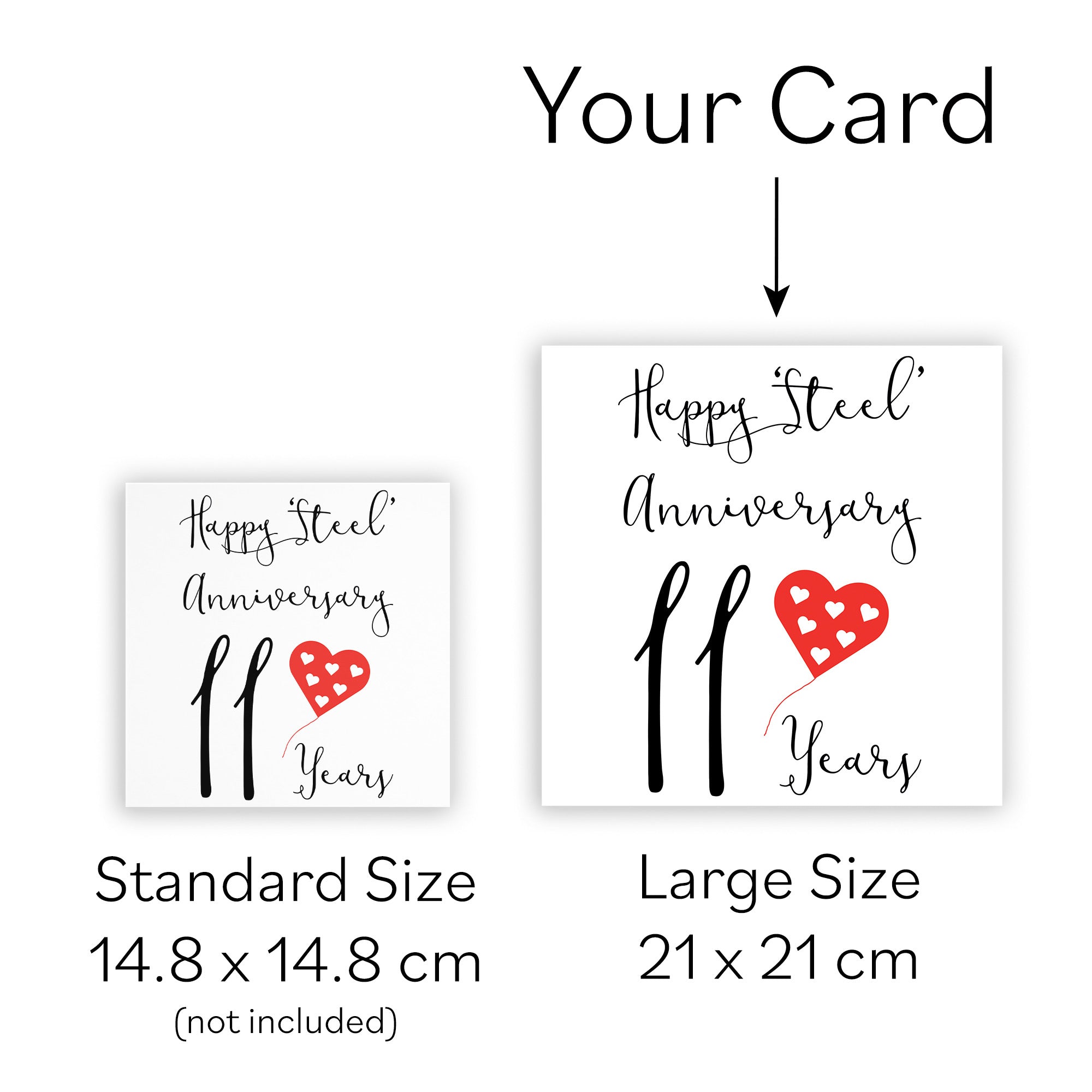 Large 11th Anniversary Card Red Heart - Default Title (B0BBRXVDSC)