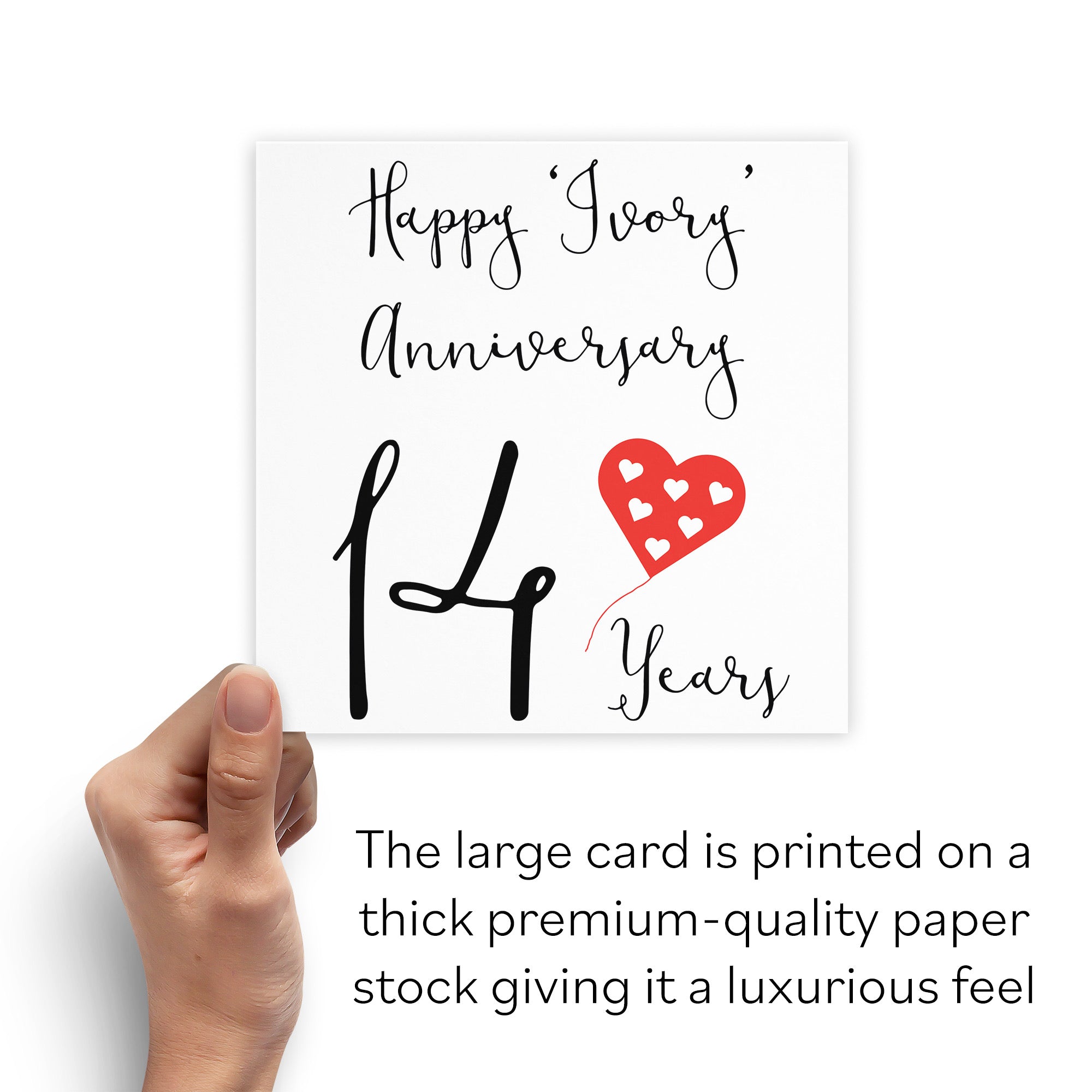 Large 14th Anniversary Card Red Heart - Default Title (B0BBRXVF3V)