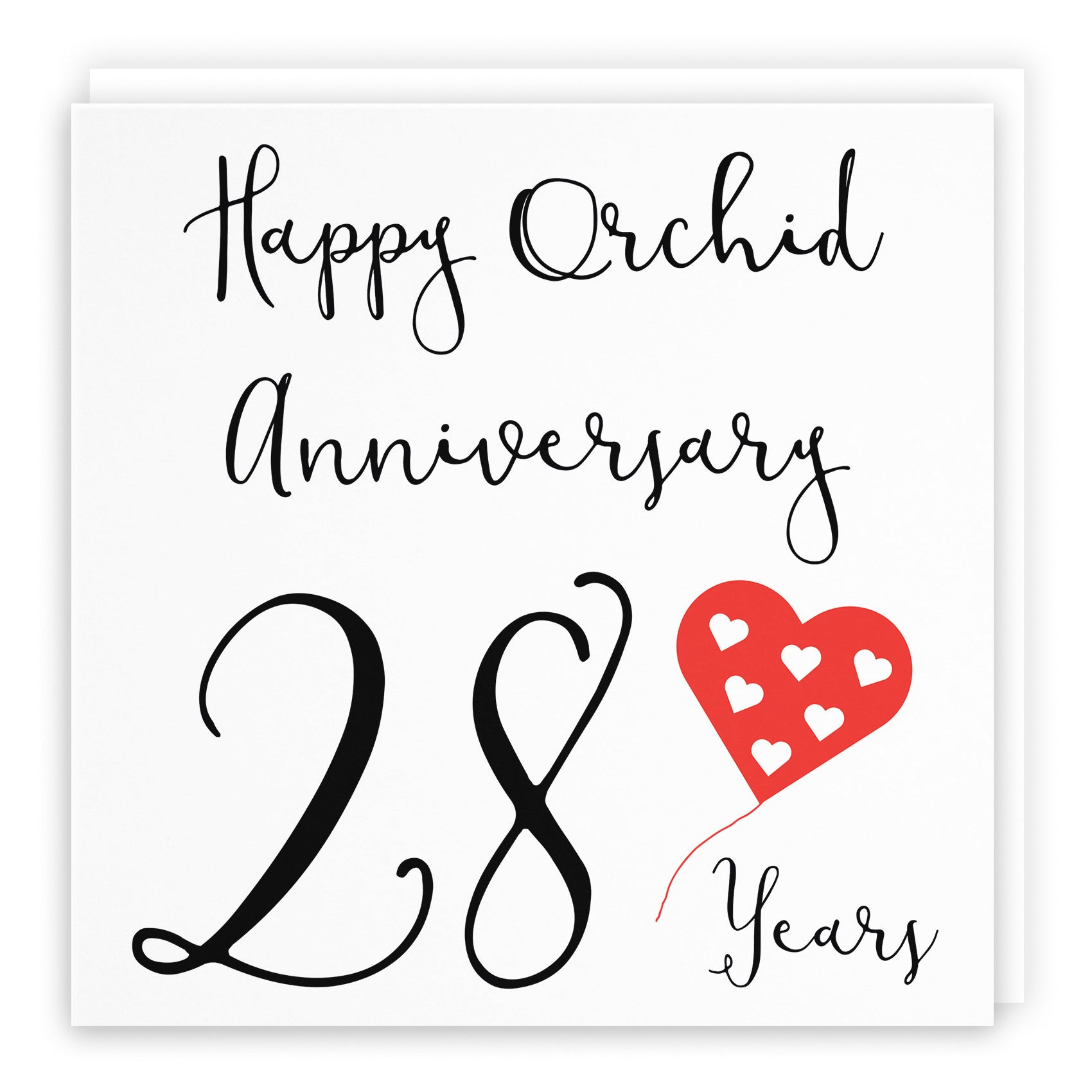 Large 28th Anniversary Card Red Heart - Default Title (B0BBS34JQ3)