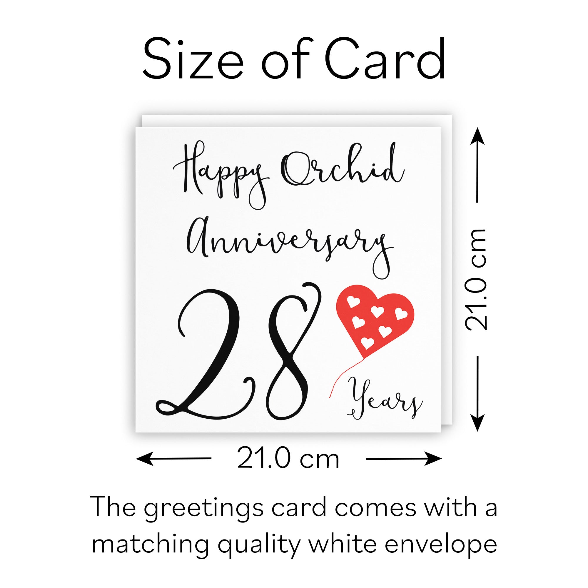 Large 28th Anniversary Card Red Heart - Default Title (B0BBS34JQ3)