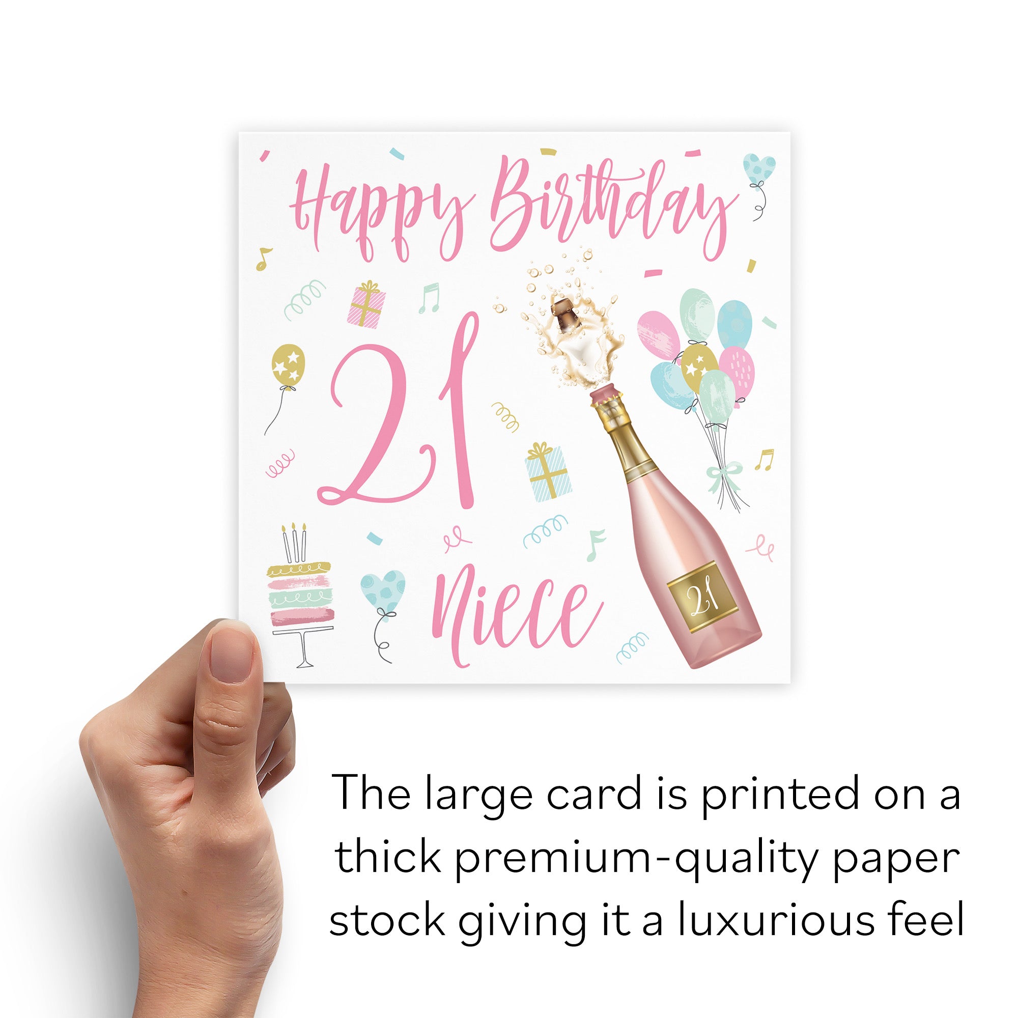 Large Niece 21st Birthday Card Champagne - Default Title (B0BPT35LY6)