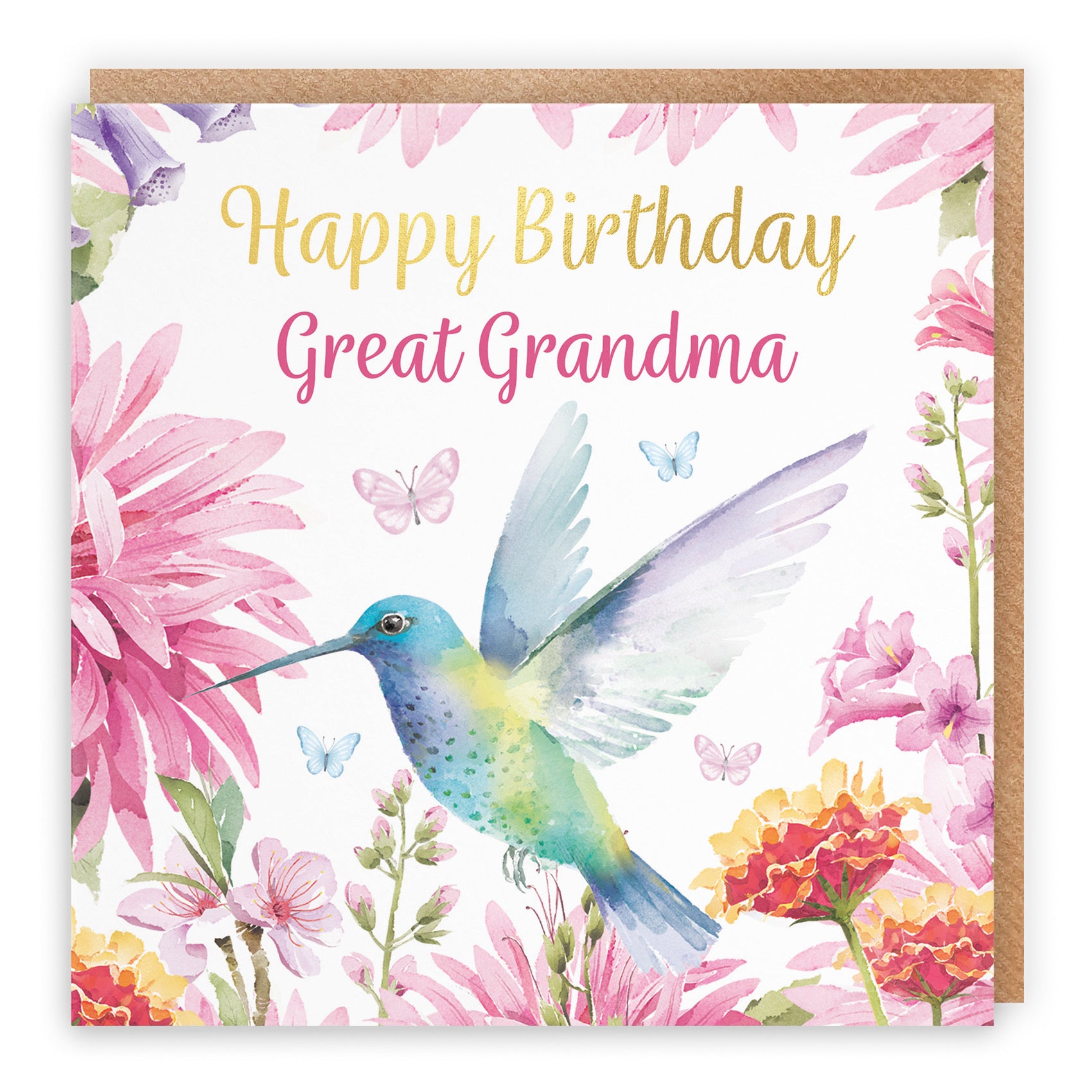 Great Grandma Birthday Card Hummingbird Gold Foil Milo's Gallery - Default Title (B0BYM2YPLR)