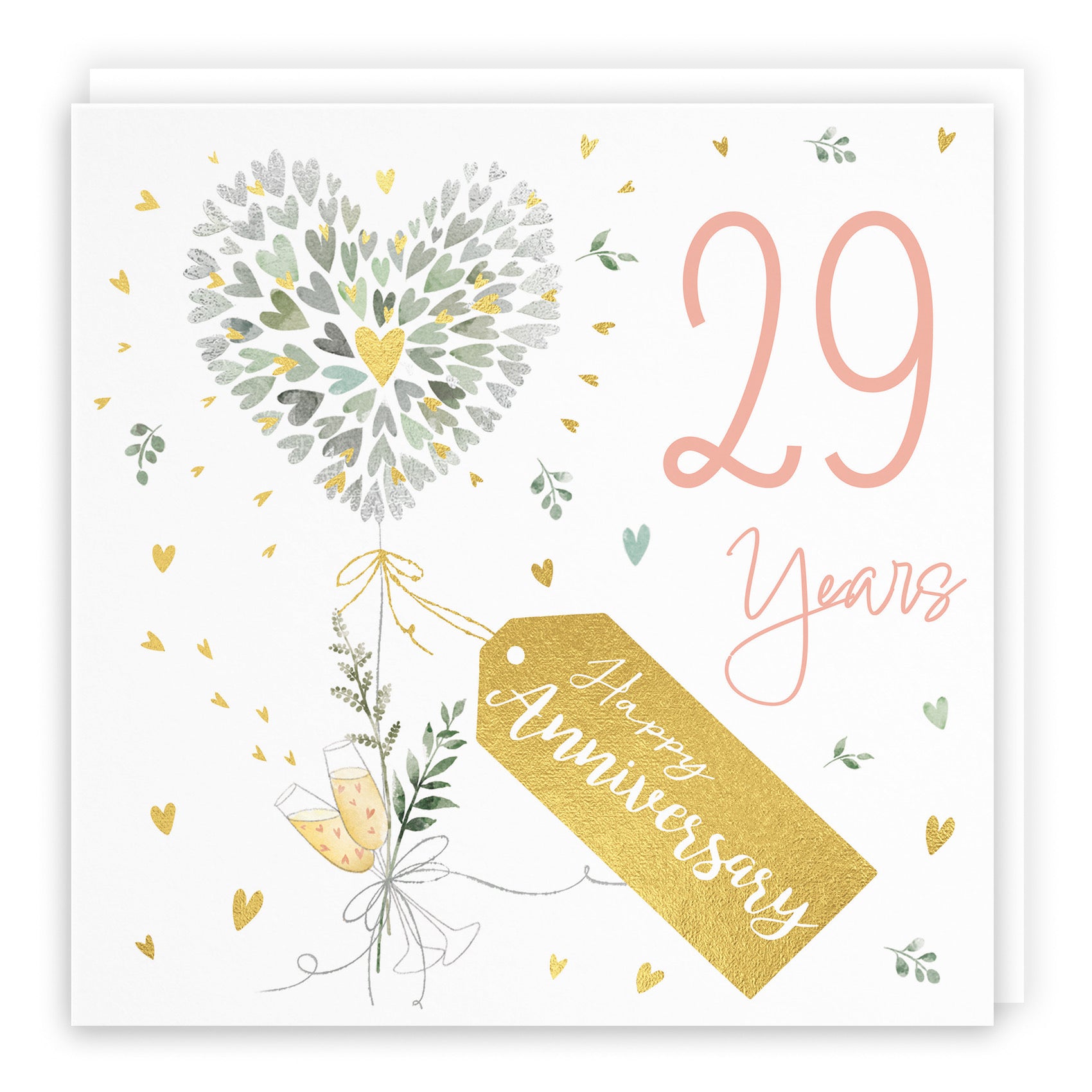 29th Anniversary Card Contemporary Hearts Milo's Gallery - Default Title (B0CKJ5G799)