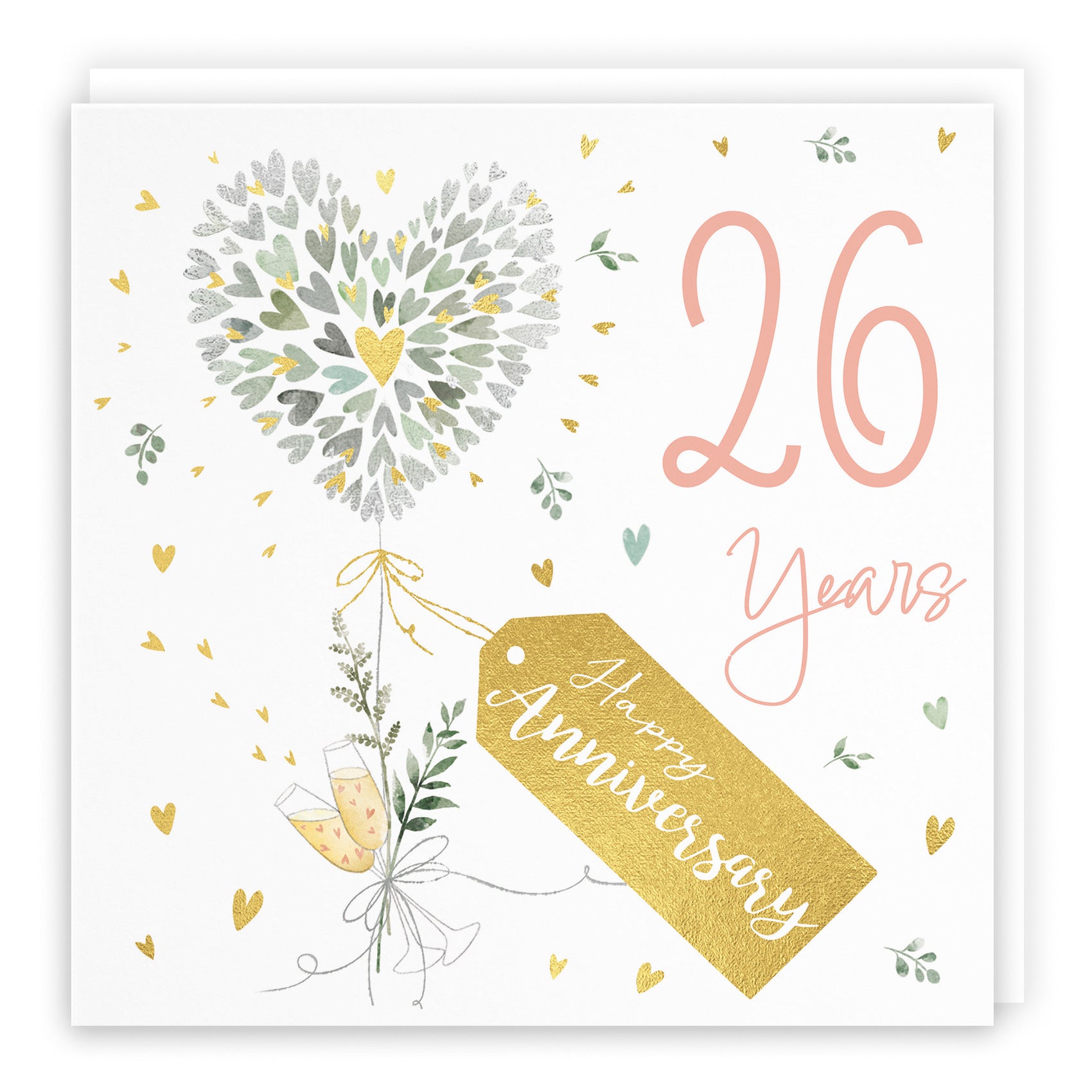 26th Anniversary Card Contemporary Hearts Milo's Gallery - Default Title (B0CKJ7GFDG)